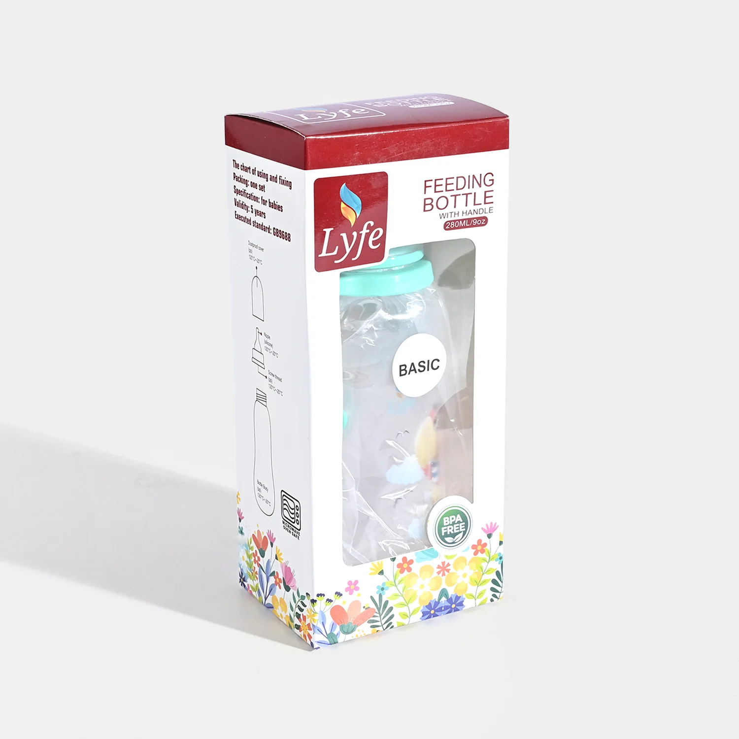 Lyfe Baby Plastic Feeding Bottle 9Oz |280ml |Natural Green - Image 3