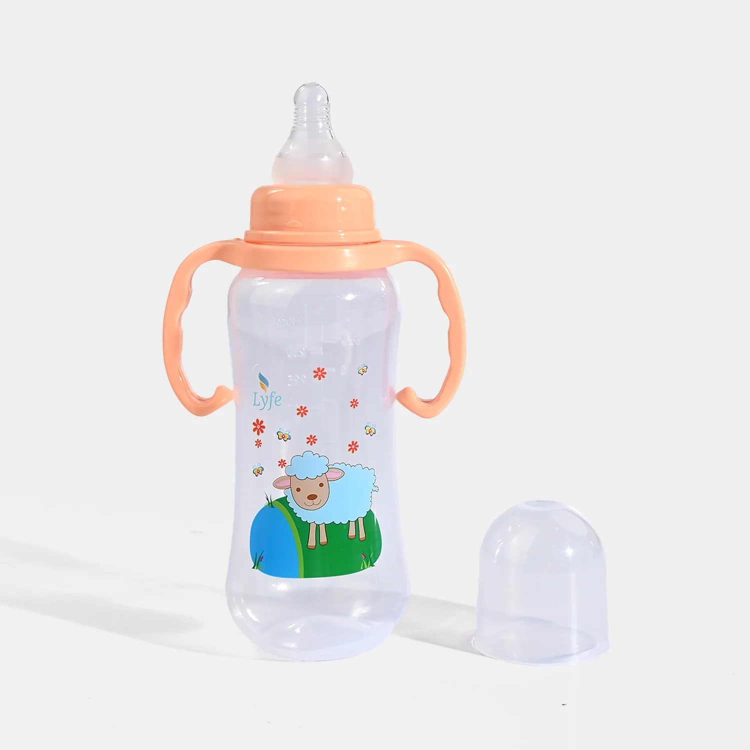 Lyfe Baby Plastic Feeding Bottle 9Oz |280ml |Natural Orange - Image 2