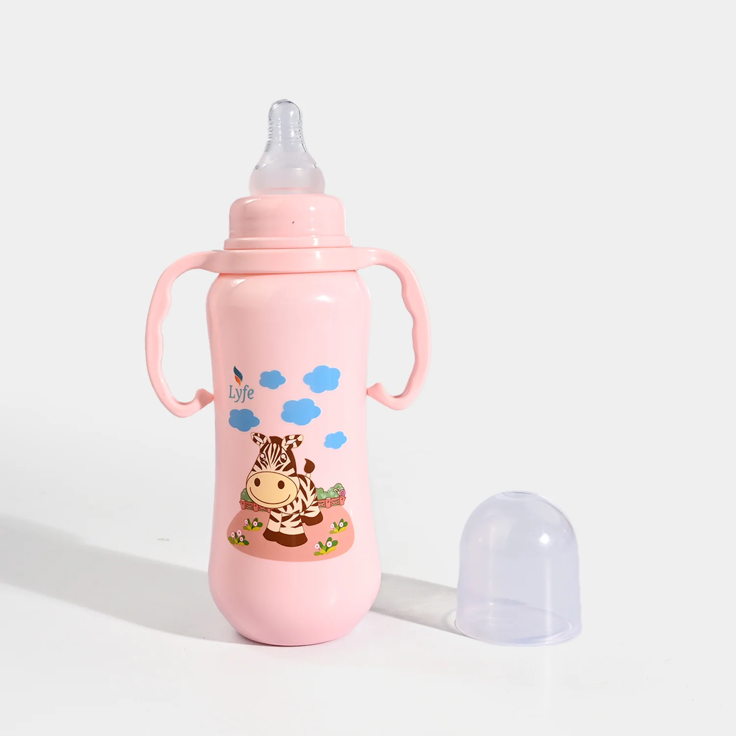 Lyfe Baby Plastic Feeding Bottle 9Oz |280ml |Basic Pink - Image 2