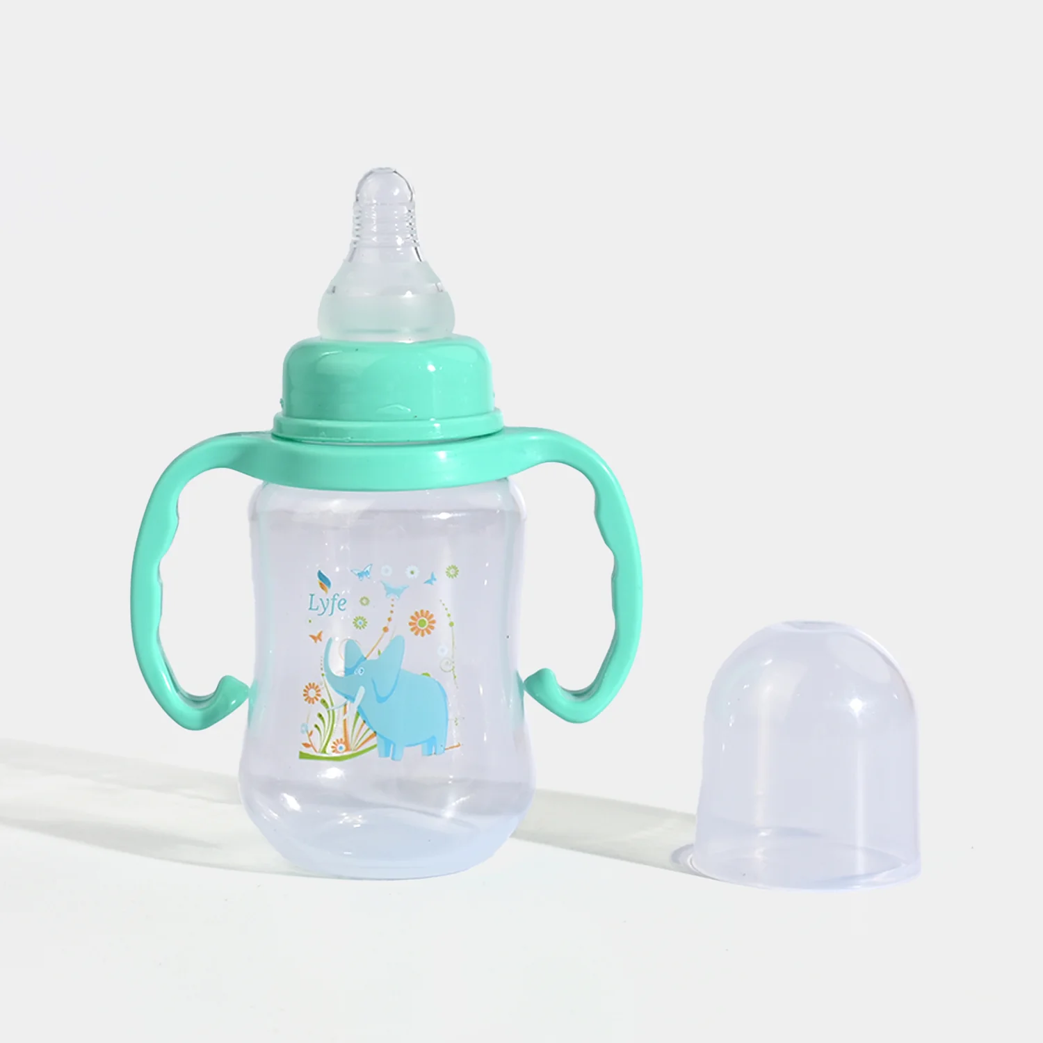 Lyfe Baby Plastic Feeding Bottle 5Oz |150ml |Basic Natural Green - Image 2