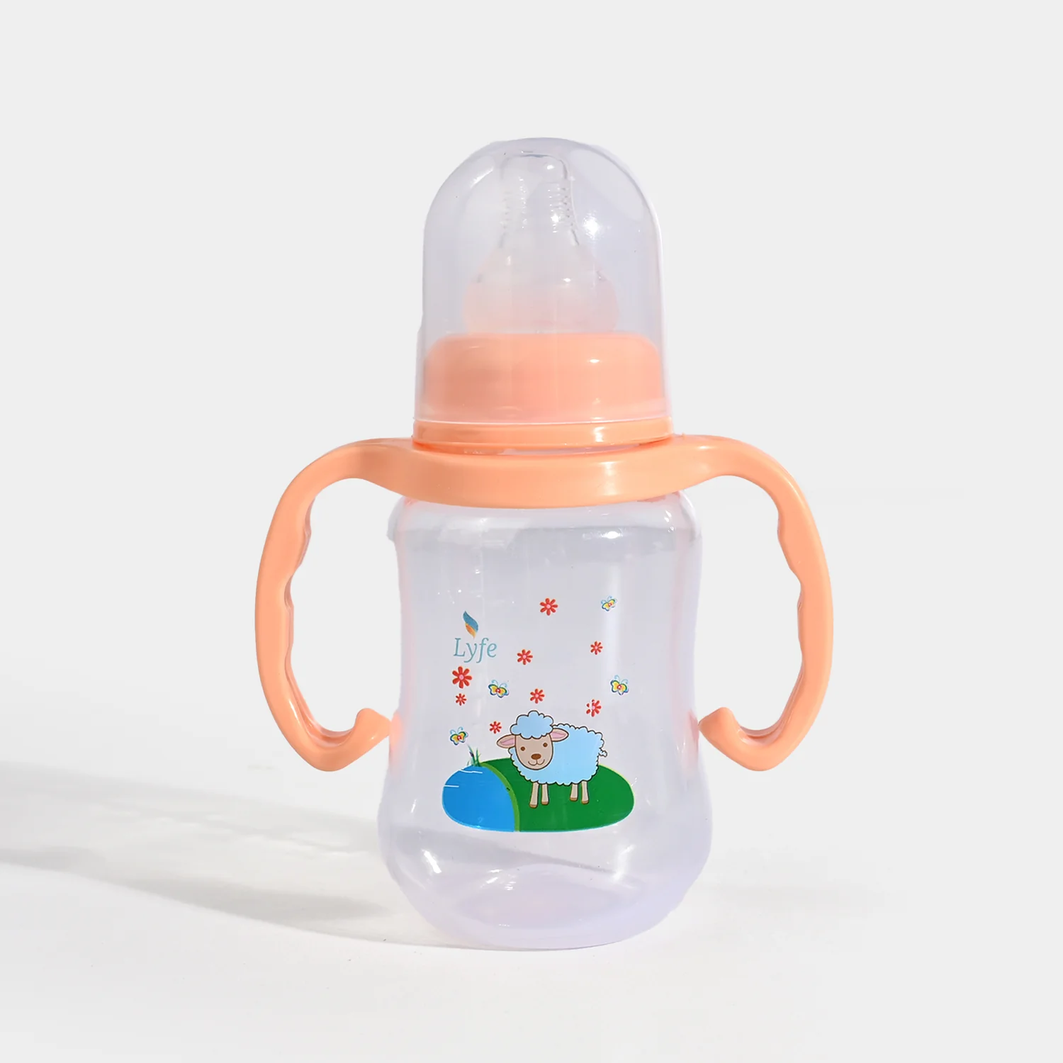 Lyfe Baby Plastic Feeding Bottle 5Oz |150ml |Basic Natural Orange
