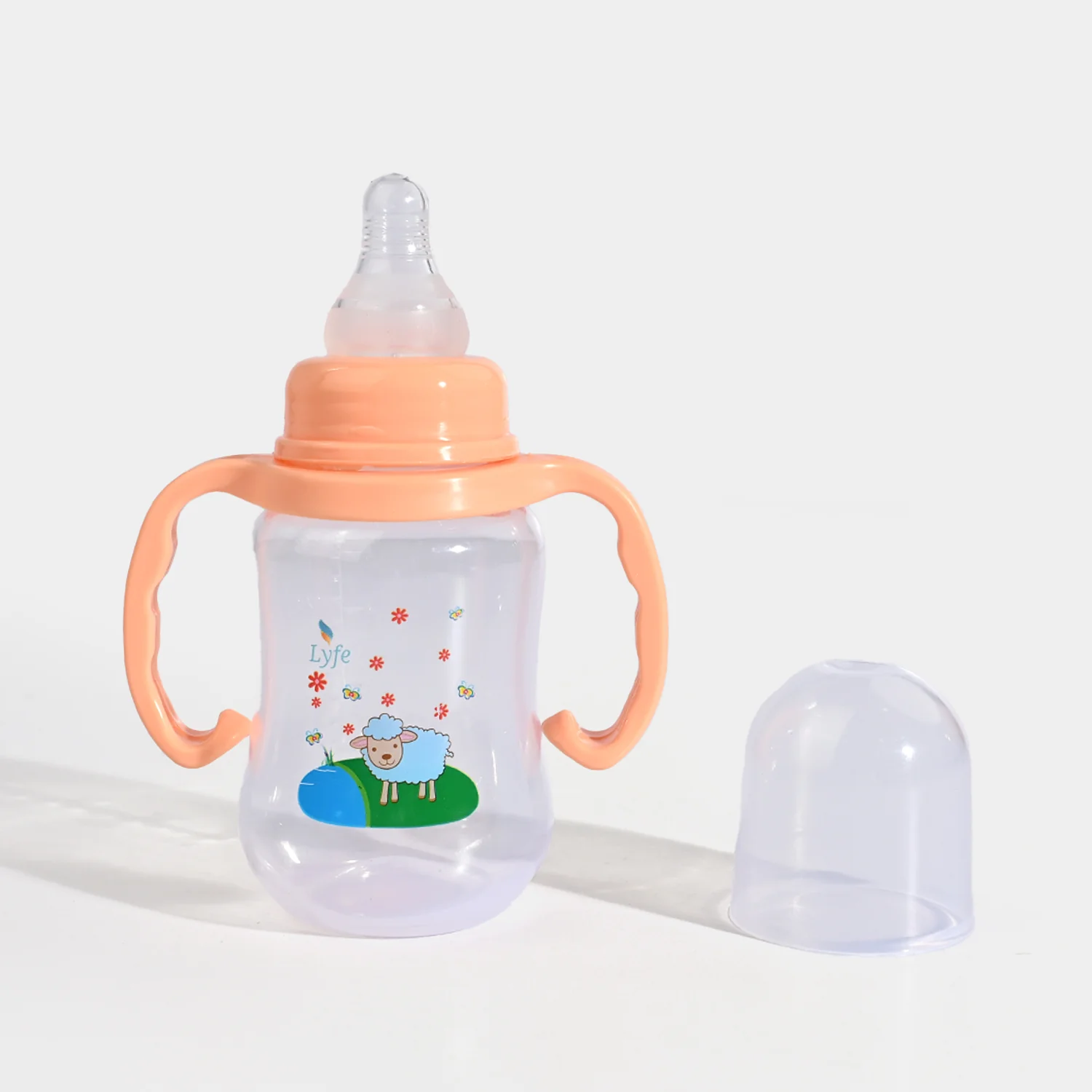Lyfe Baby Plastic Feeding Bottle 5Oz |150ml |Basic Natural Orange - Image 2