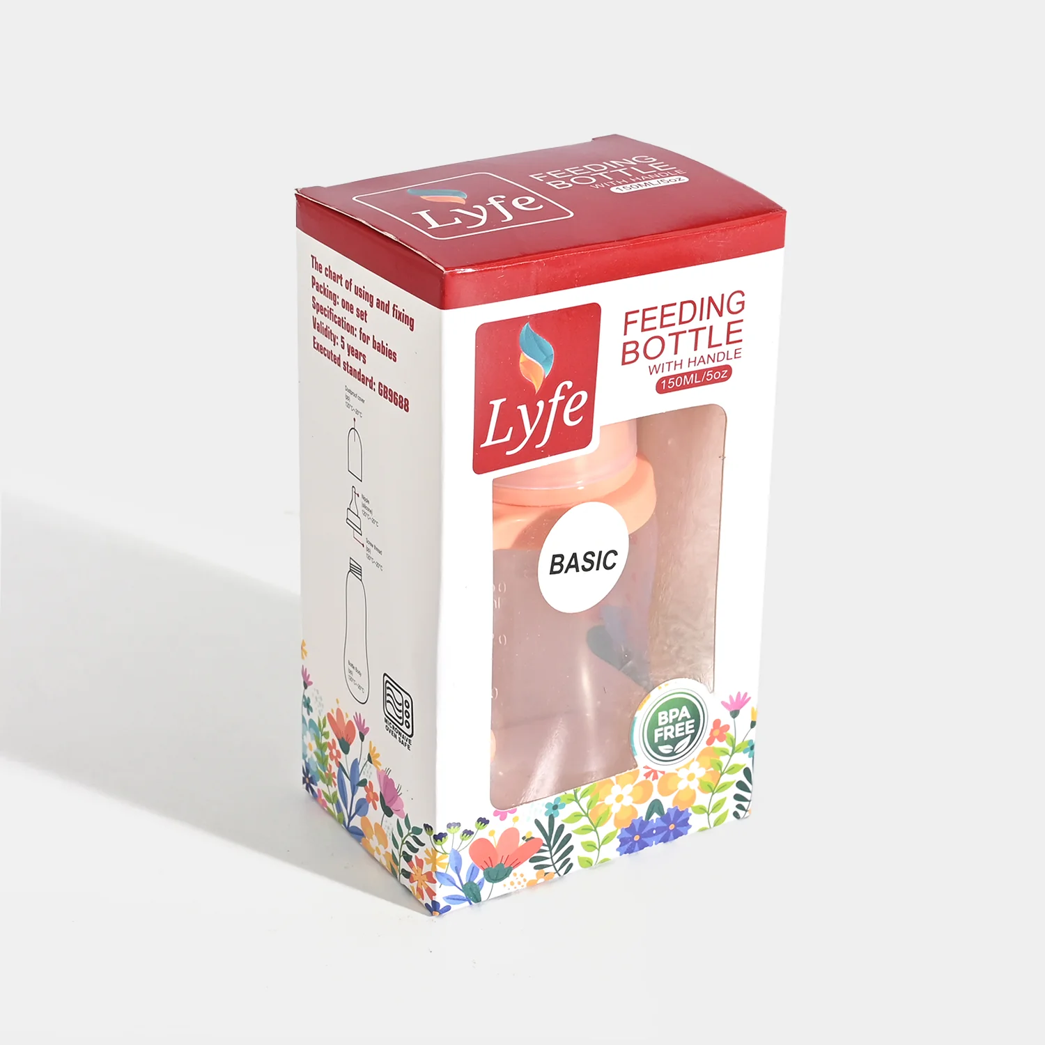 Lyfe Baby Plastic Feeding Bottle 5Oz |150ml |Basic Natural Orange - Image 3
