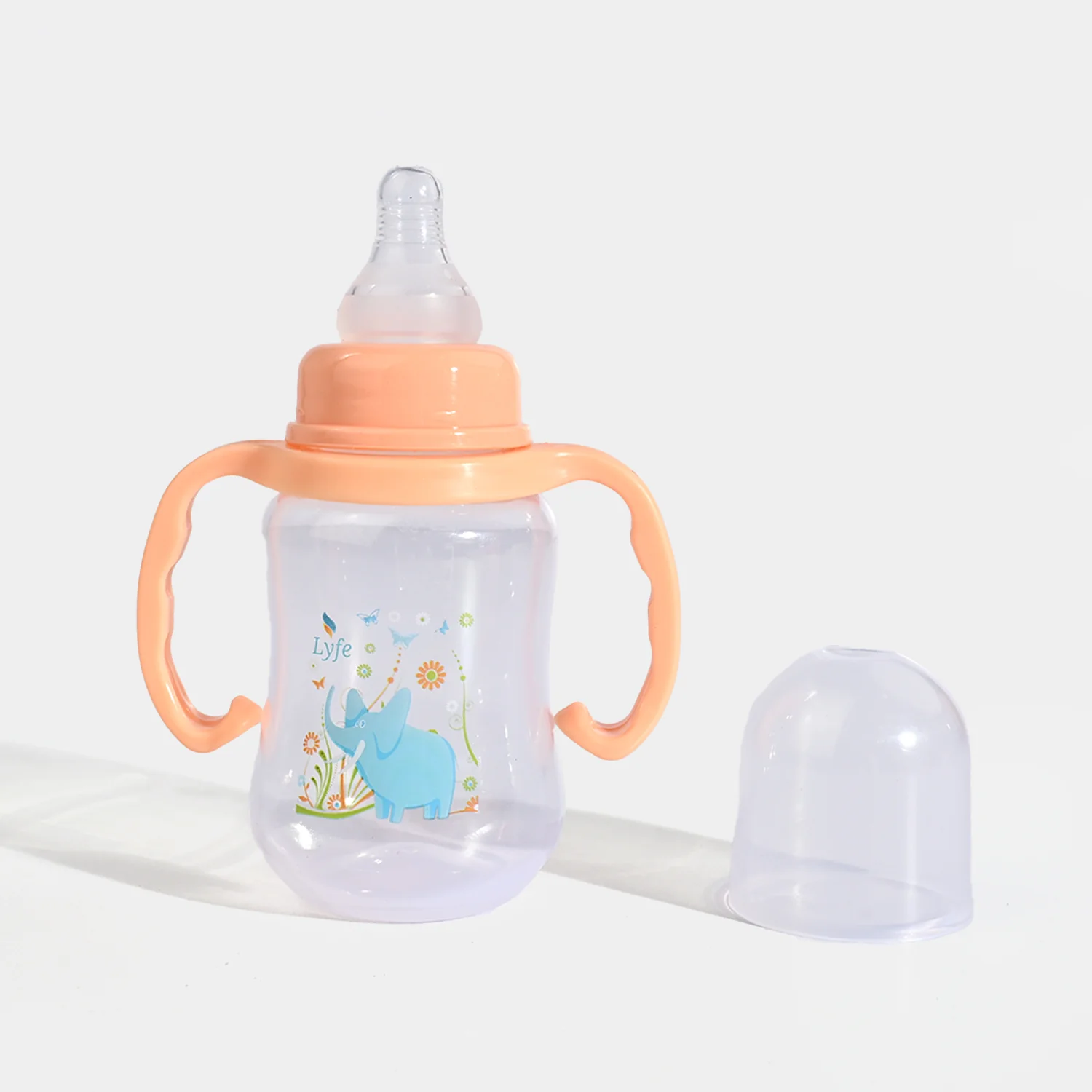 Lyfe Baby Plastic Feeding Bottle 5Oz |150ml |Basic Natural Orange - Image 2