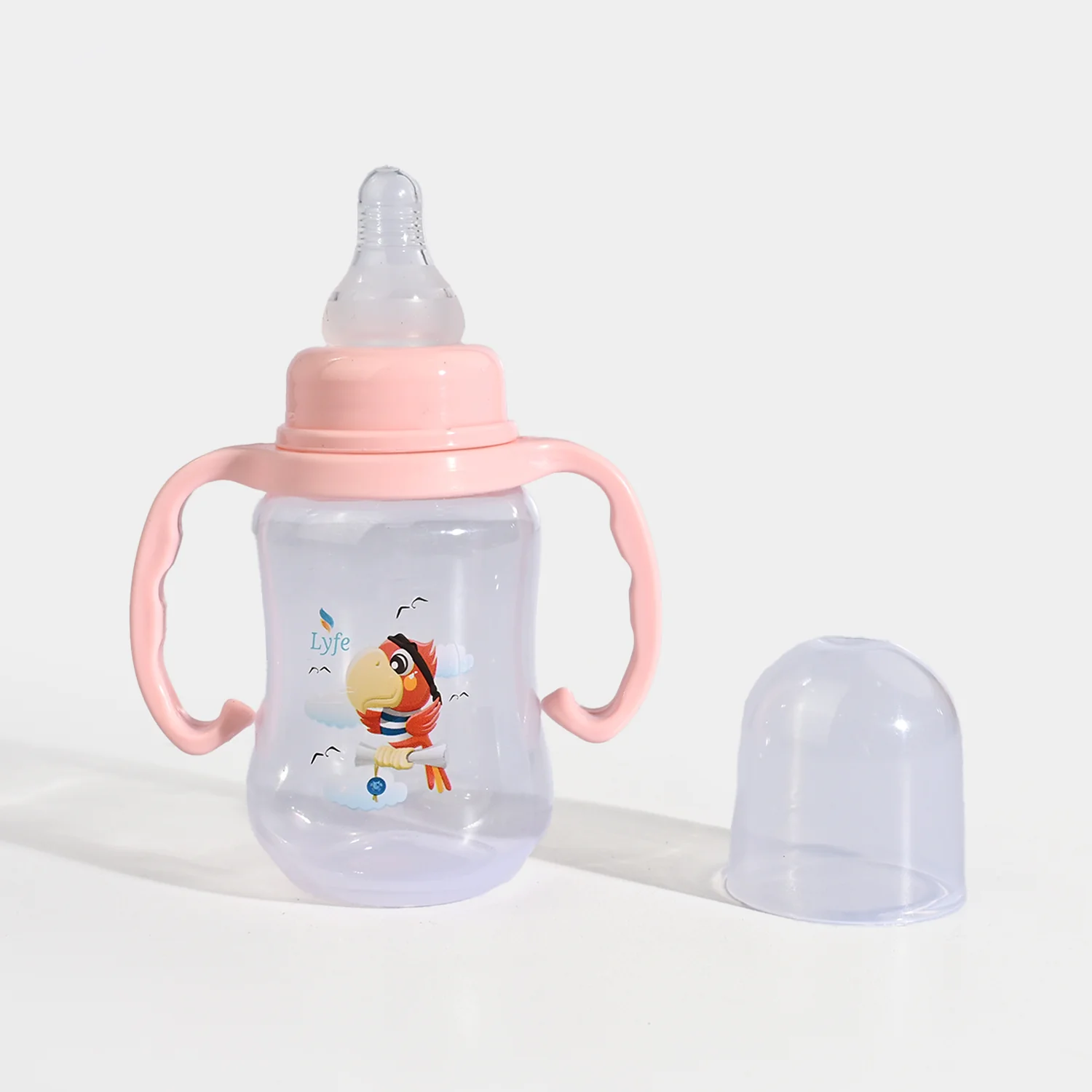 Lyfe Baby Plastic Feeding Bottle 5Oz |150ml |Basic Natural Pink - Image 2