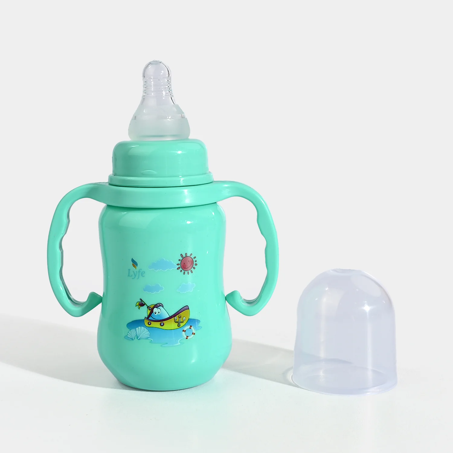 Lyfe Baby Plastic Feeding Bottle 5Oz |150ml | Basic Green - Image 2
