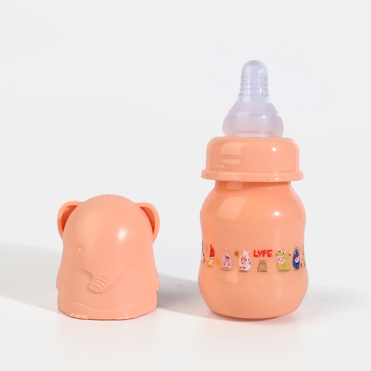 Lyfe Baby Plastic Feeding Bottle 2Oz |60ml |- Orange - Image 2
