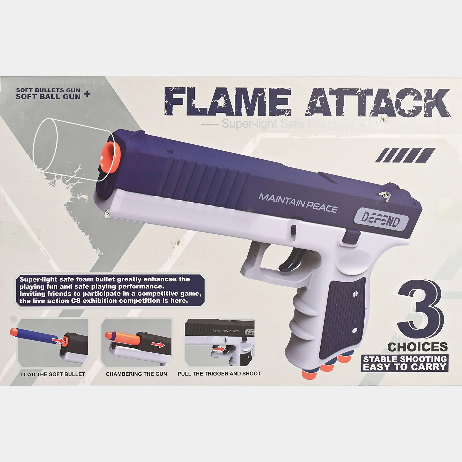 Flame Attack Super-Light Safe Foam Dart Blaster Toy - Image 3
