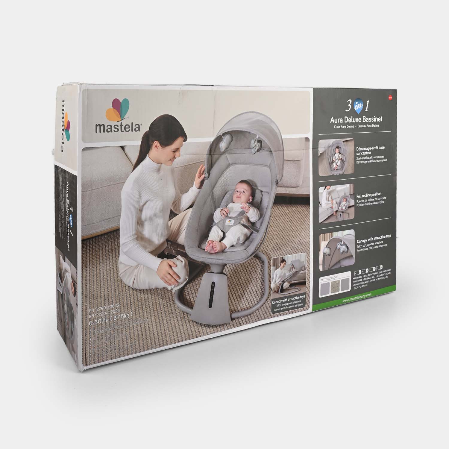 3-in-1 Aura Deluxe Bassinet Auto Swing Mastela | 8018 - Image 2