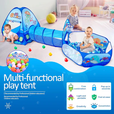3in 1 Kids Play Tent Tunnel - Image 2