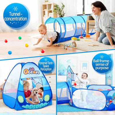 3in 1 Kids Play Tent Tunnel - Image 3