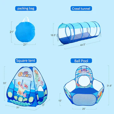 3in 1 Kids Play Tent Tunnel - Image 5