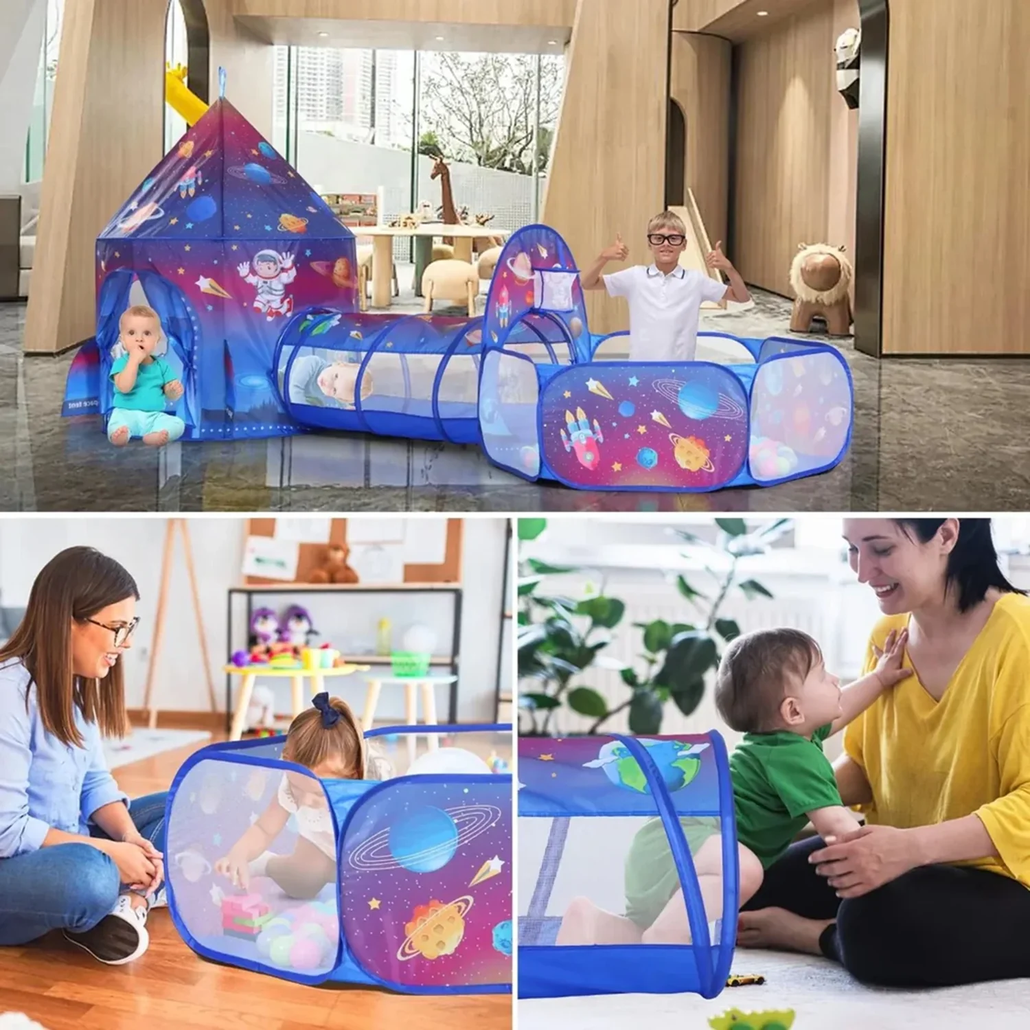 3in1 Space Castle Tent House For Kids - Image 3