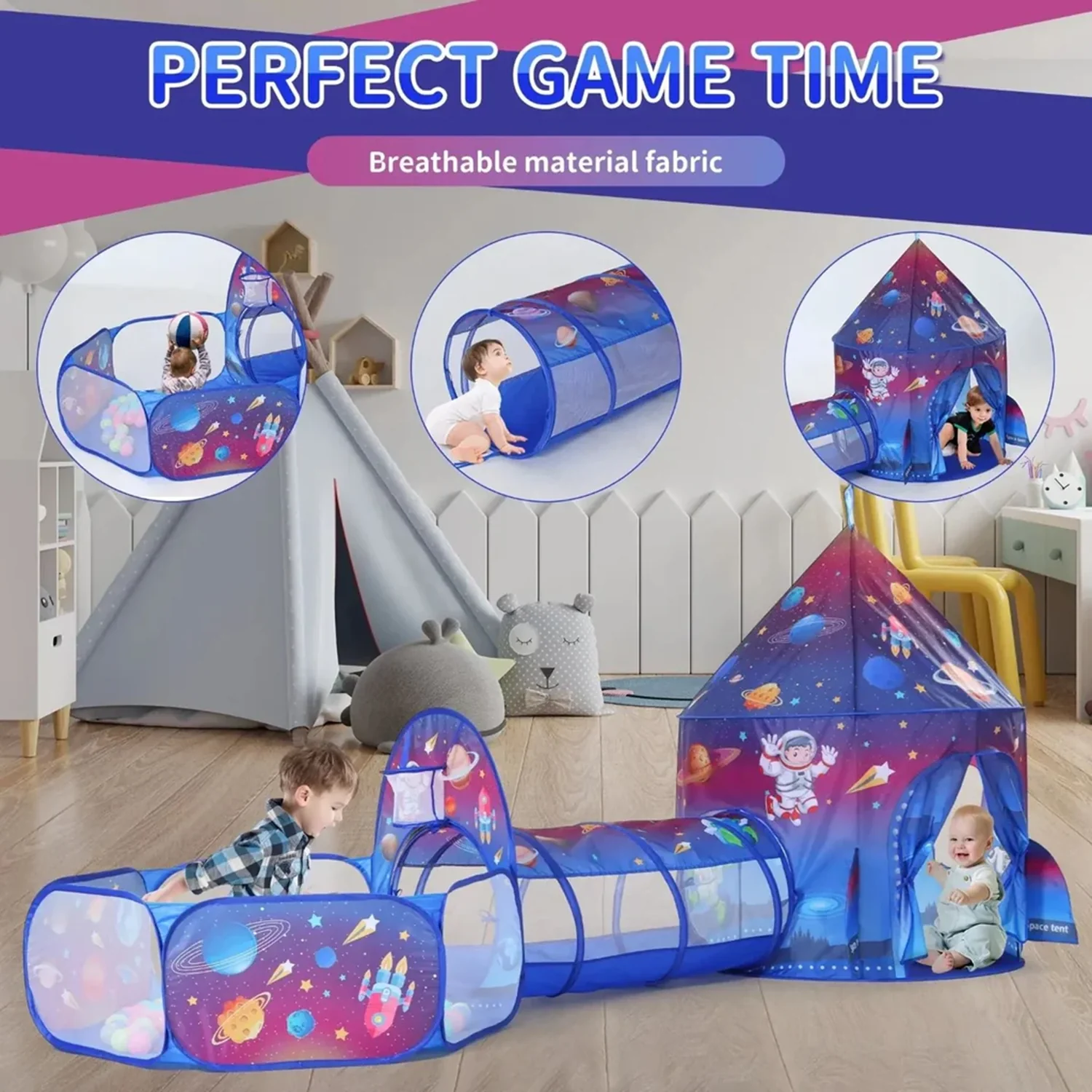3in1 Space Castle Tent House For Kids - Image 5