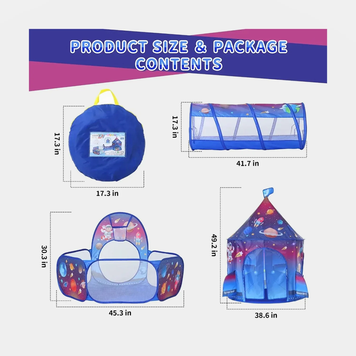 3in1 Space Castle Tent House For Kids - Image 6