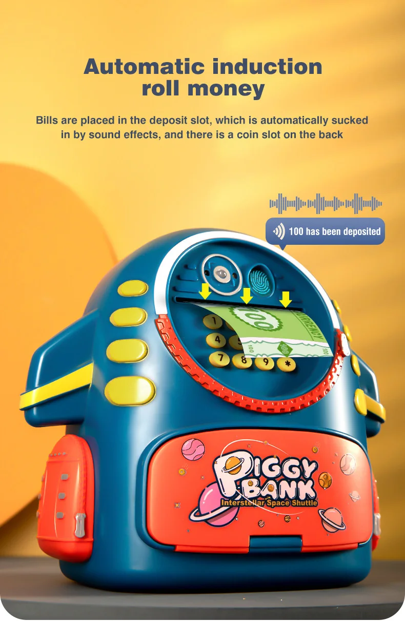 Electric Aerospace Money Bank with Light & Music Toy for Kids - Image 2