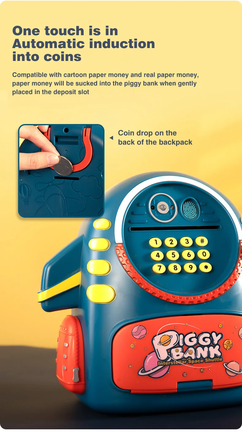 Electric Aerospace Money Bank with Light & Music Toy for Kids - Image 3