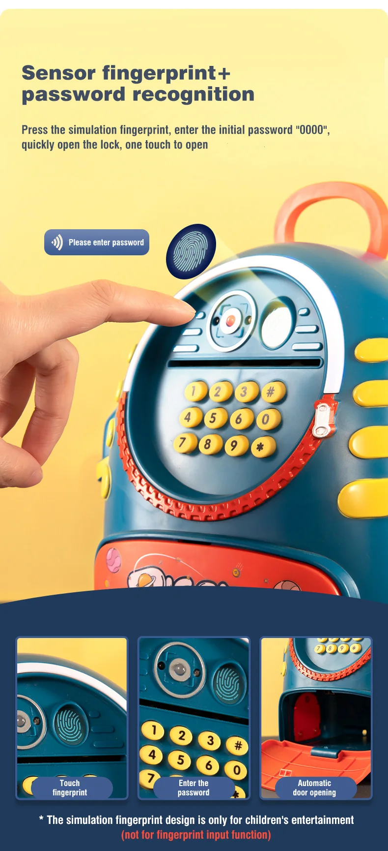 Electric Aerospace Money Bank with Light & Music Toy for Kids - Image 4