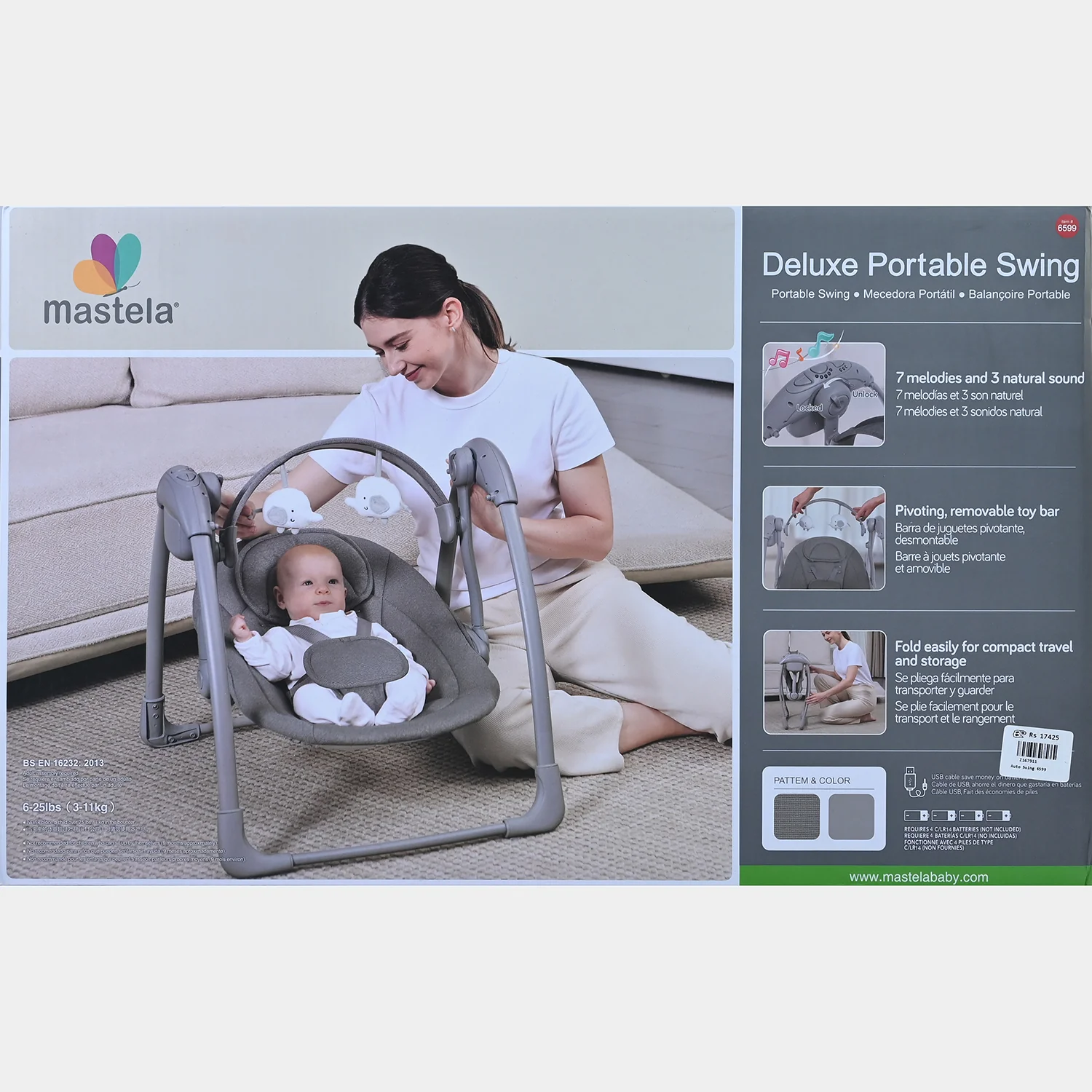 Mastela Deluxe Portable Baby Swing - Image 3
