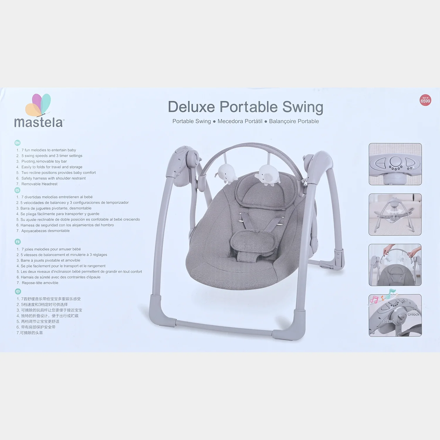 Mastela Deluxe Portable Baby Swing - Image 4
