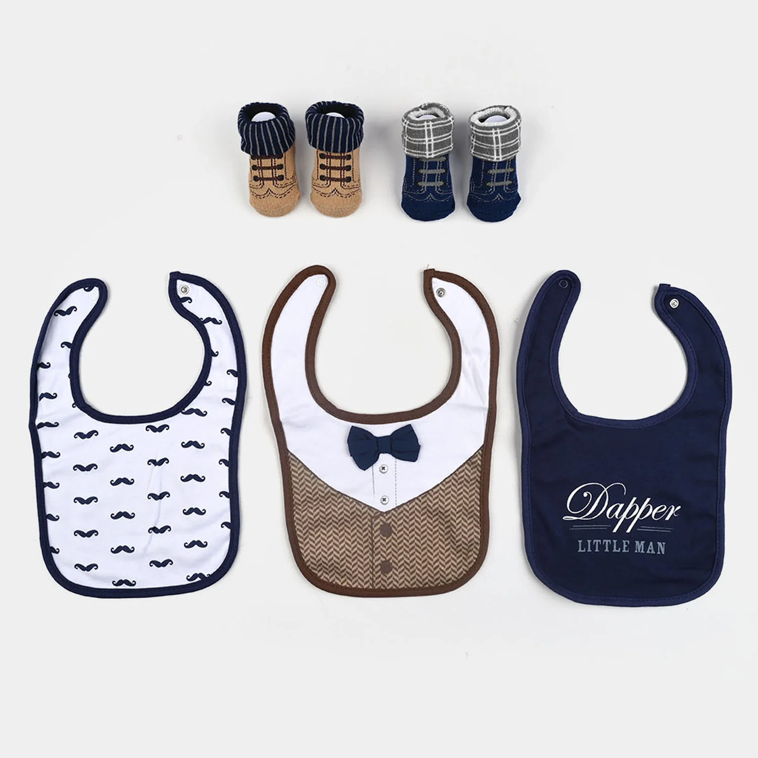 Baby Bibs & Booties Set | 5 Pcs