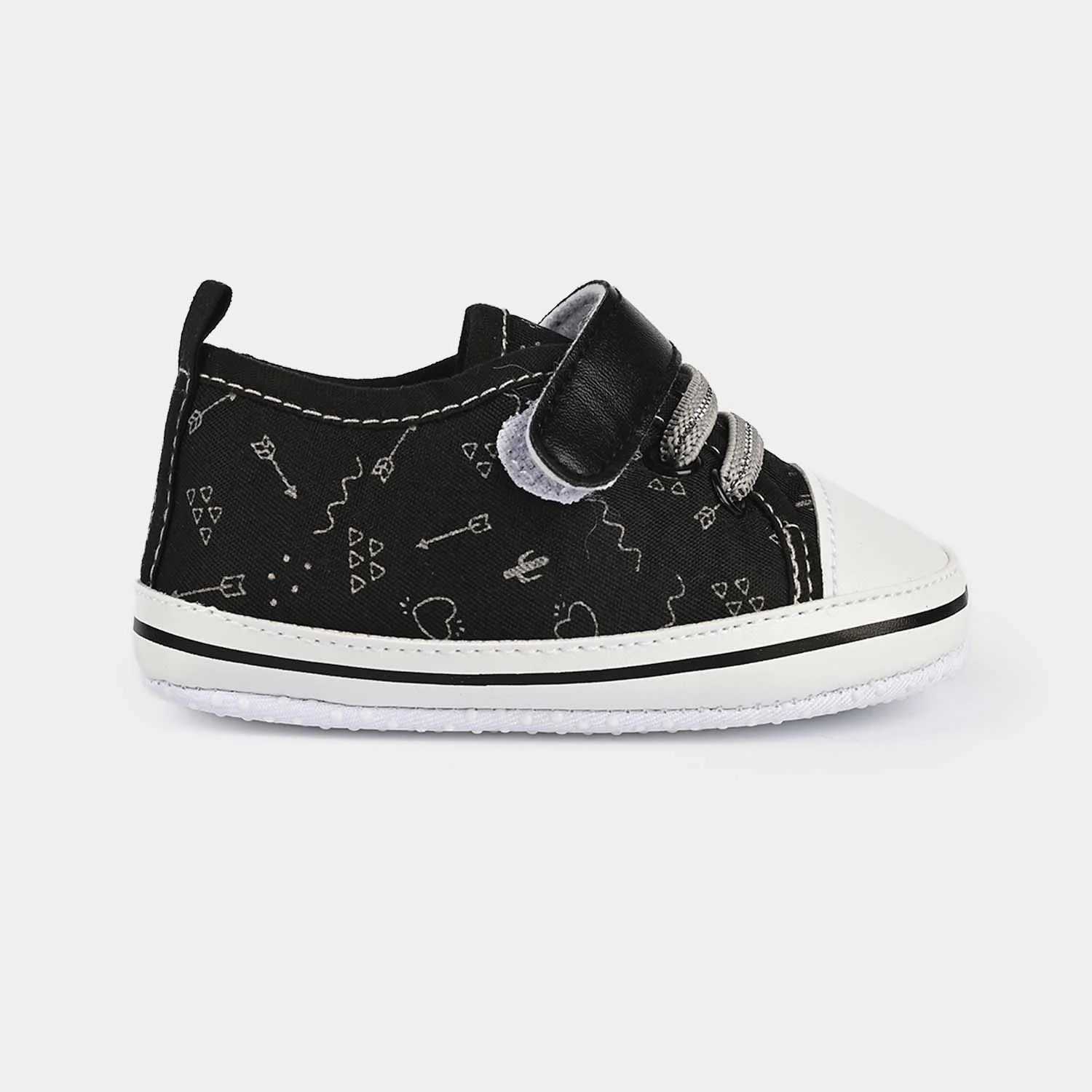 Baby Girl Shoes B-15-Black/White - Image 3