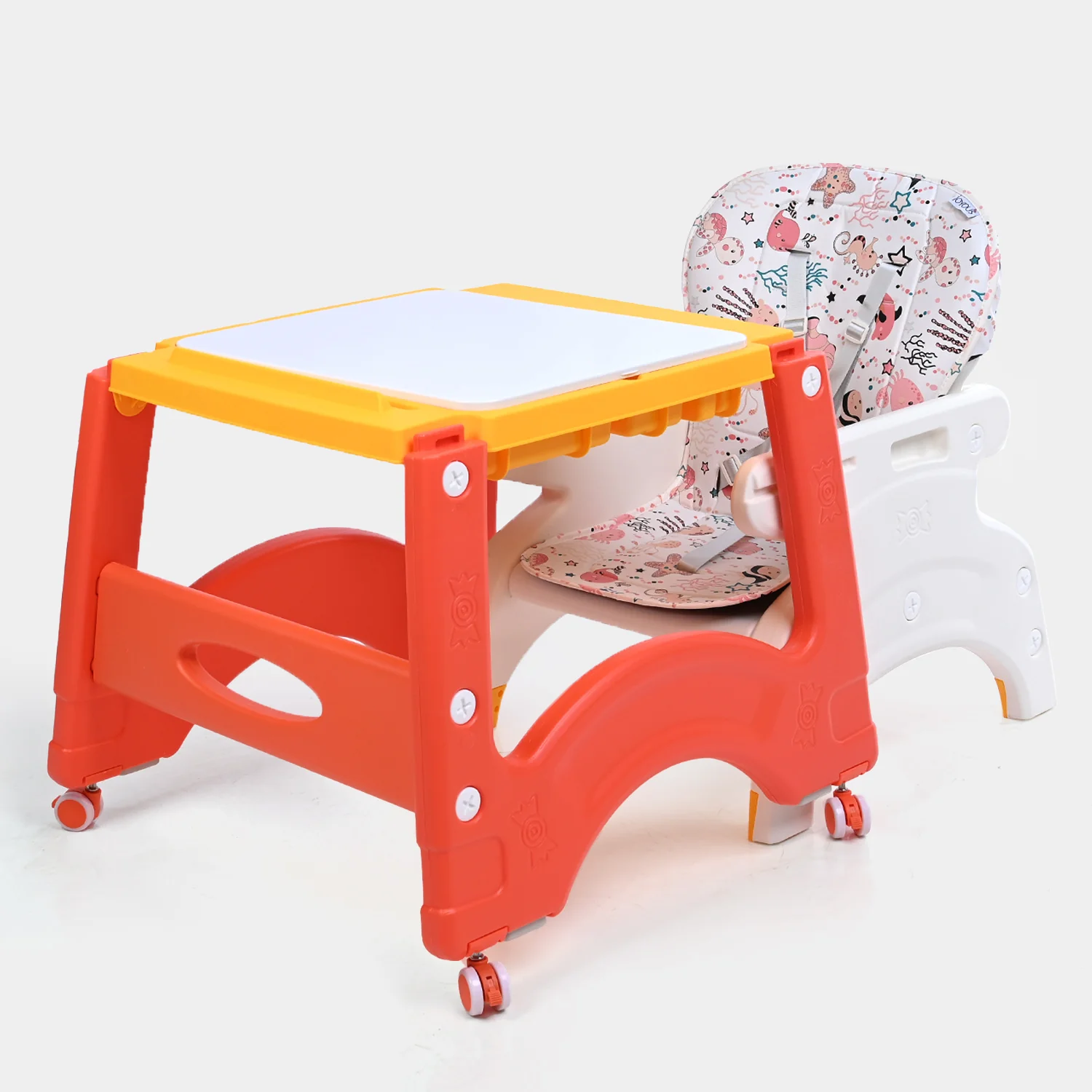 Baby High Chair 3 in 1 Orange (985) - Image 3