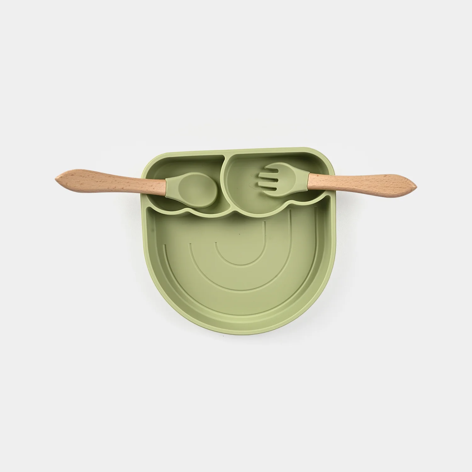 Baby Silicone Plate with Spoon & Fork - Image 4
