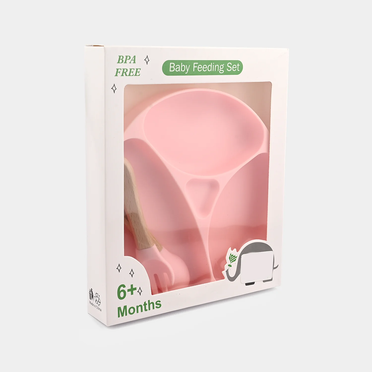 Baby Silicone Divided Plate with Spoon & Fork - Image 3