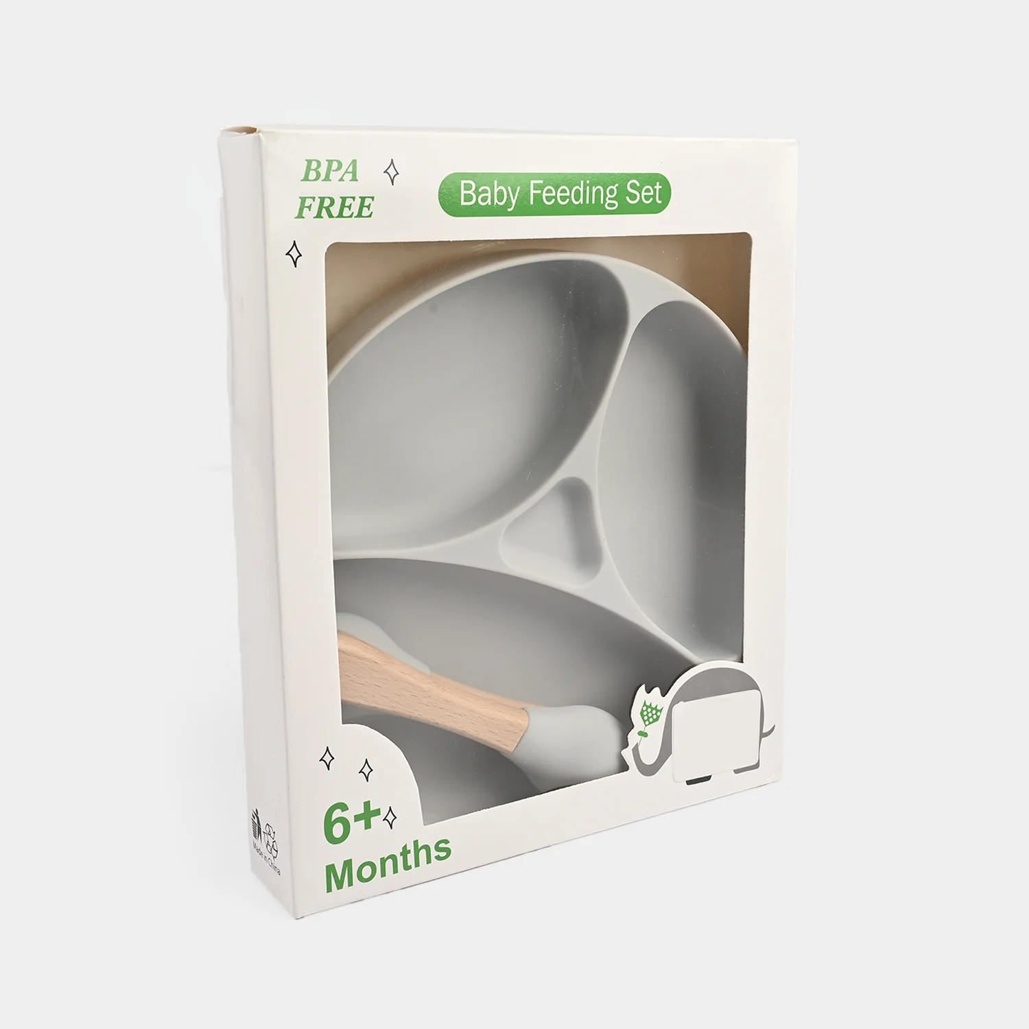Baby Silicone Divided Plate with Spoon & Fork - Image 3