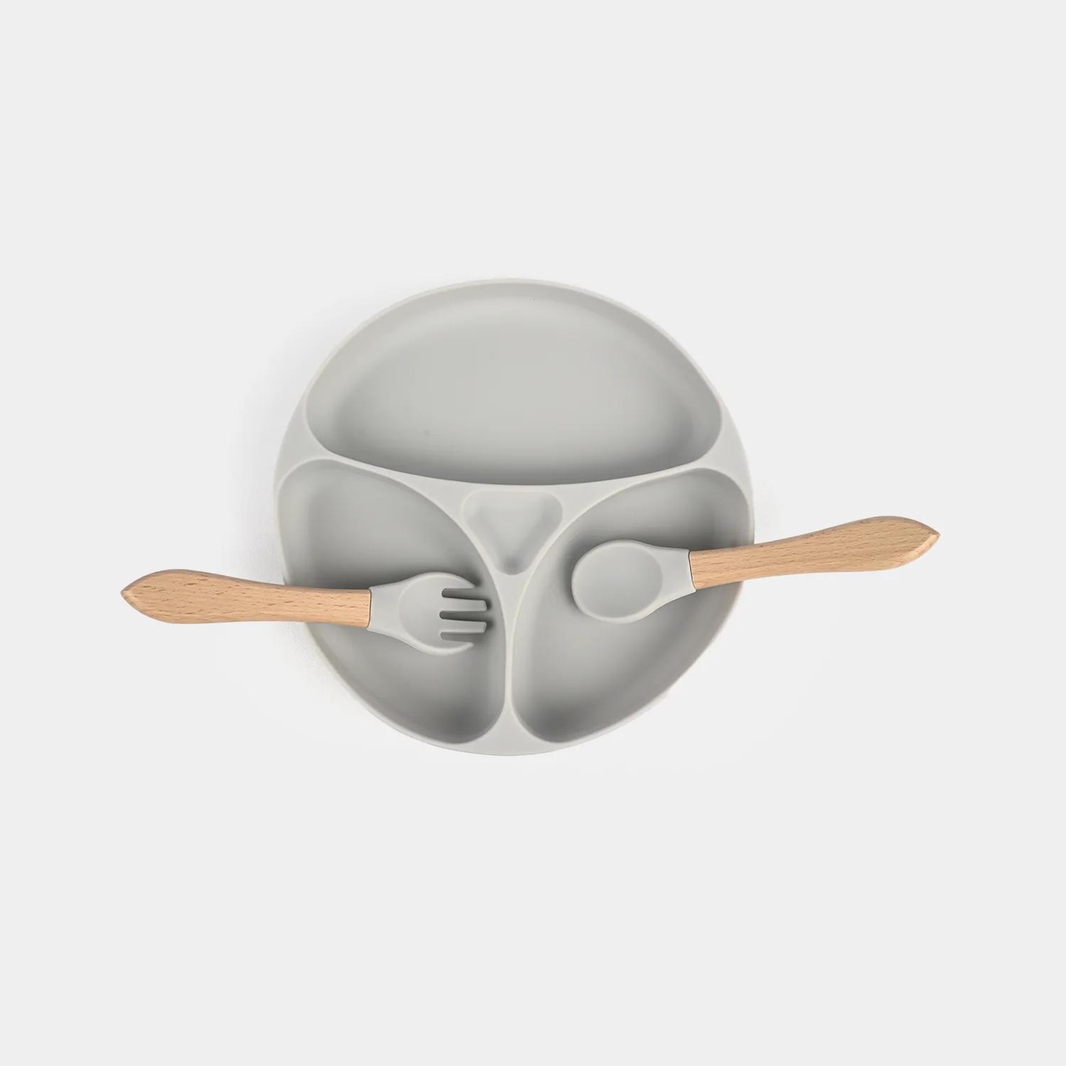 Baby Silicone Divided Plate with Spoon & Fork - Image 4