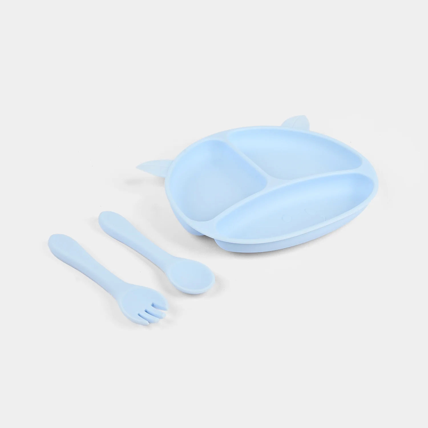 Baby Silicone Plate with Fork & Spoon Set