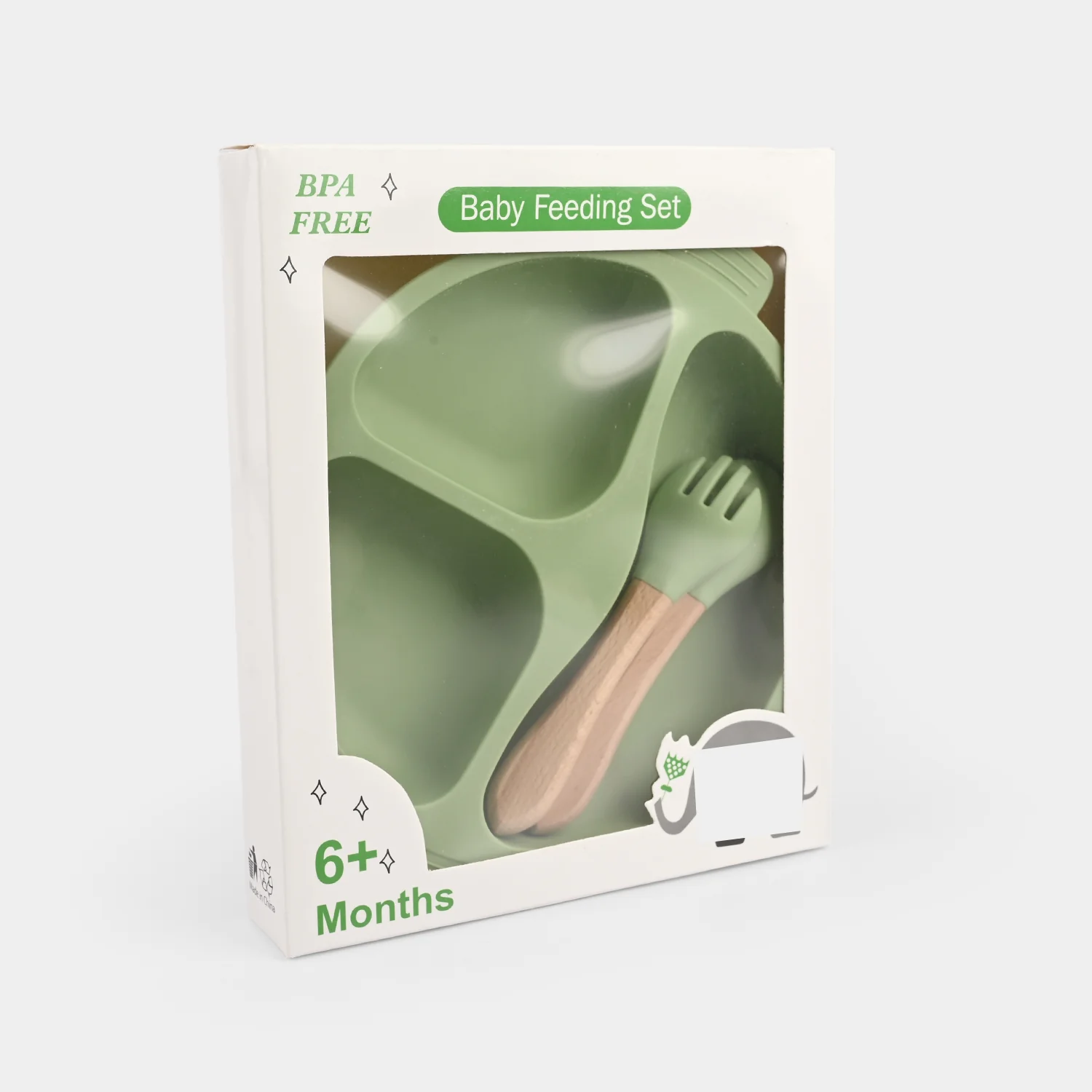 Baby Silicone Plate with Fork & Spoon Set - Image 3