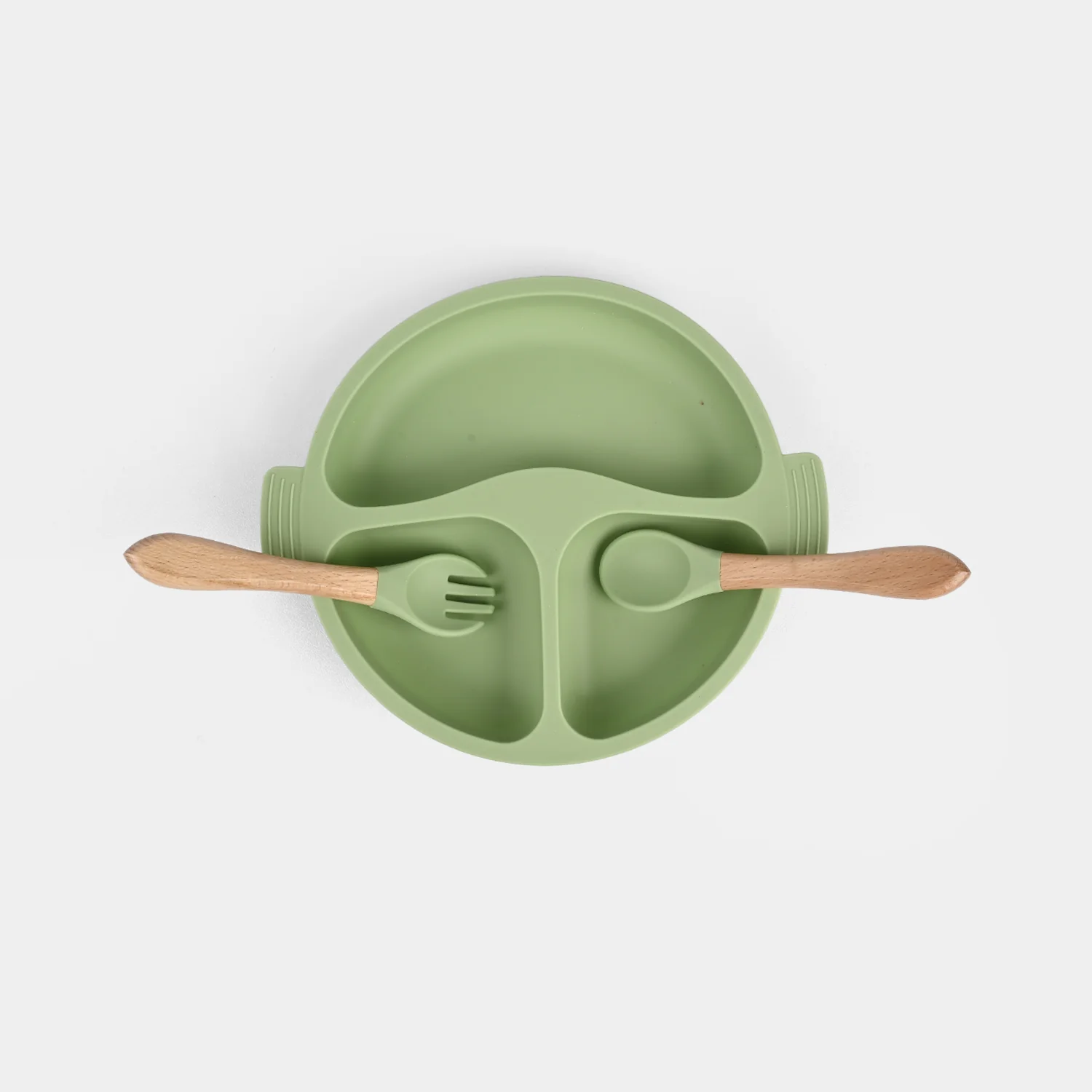 Baby Silicone Plate with Fork & Spoon Set - Image 4