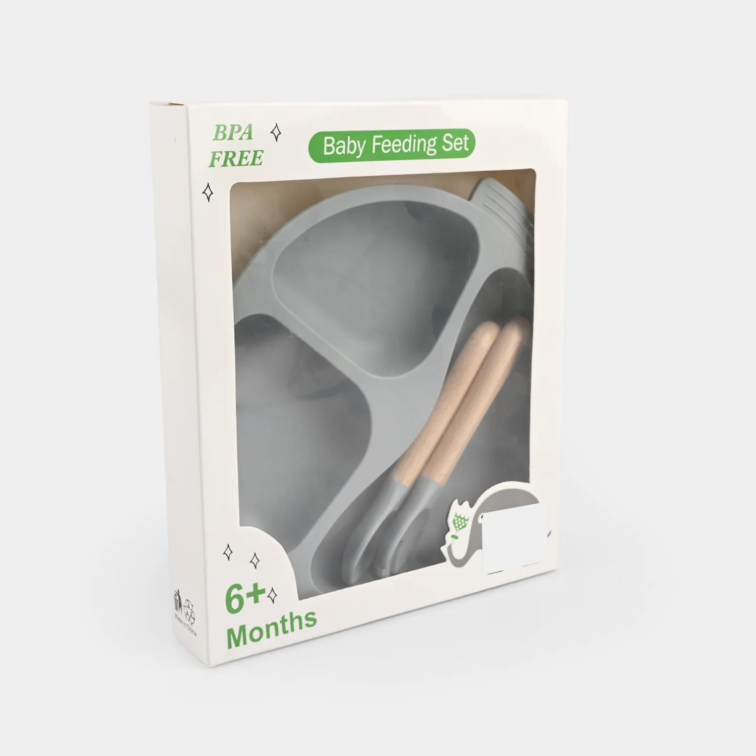 Baby Silicone Plate with Fork & Spoon Set - Image 3