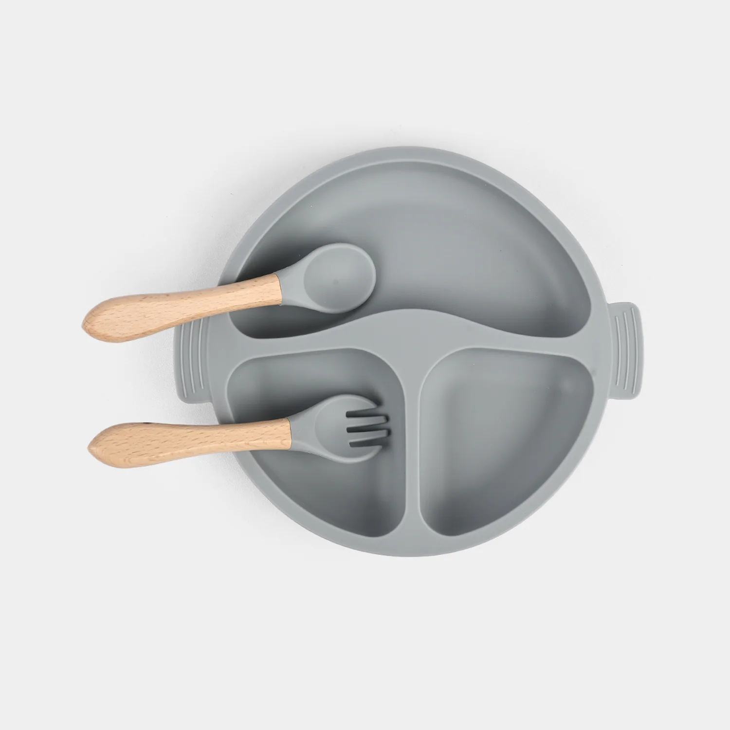 Baby Silicone Plate with Fork & Spoon Set - Image 4