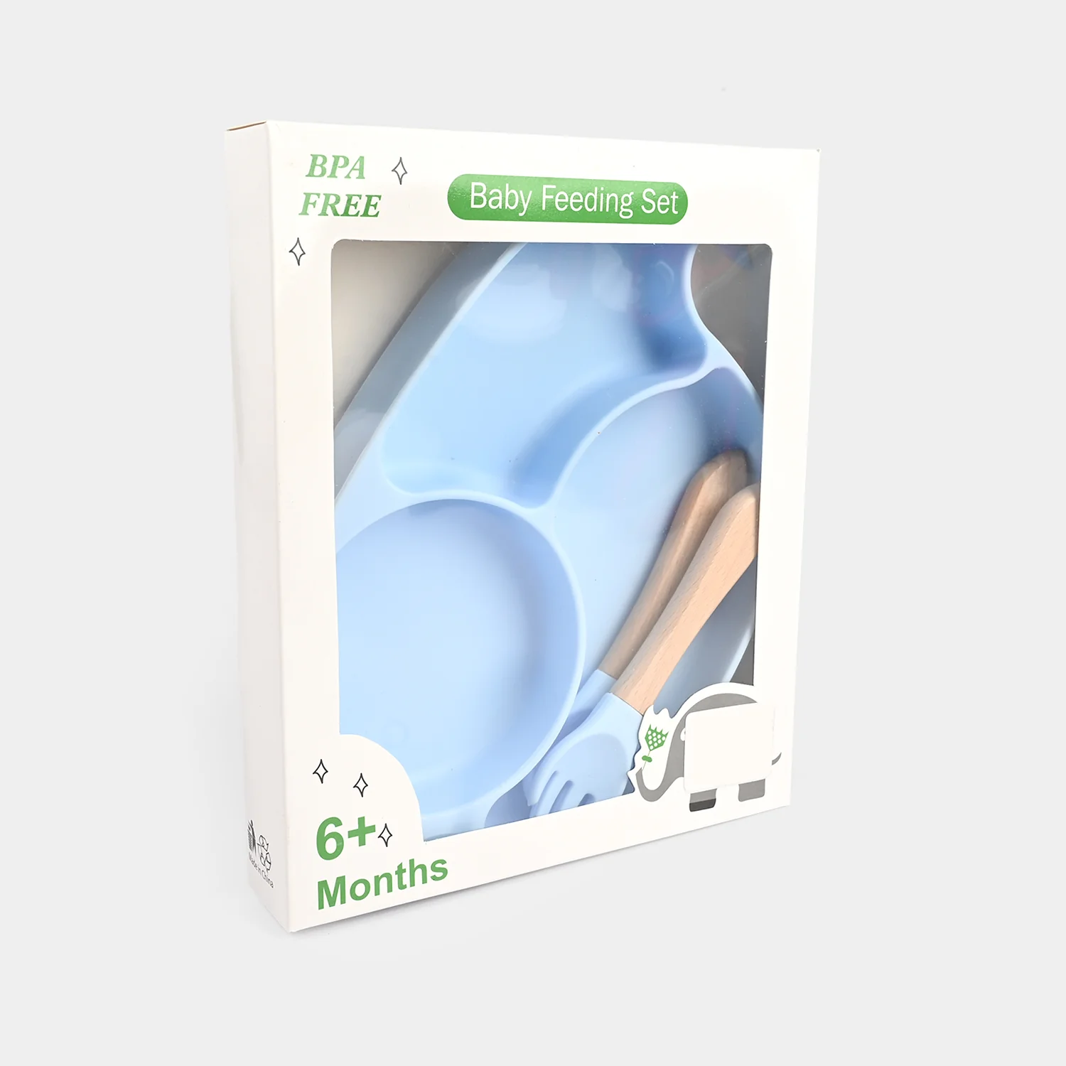 Baby Silicone Plate with Fork & Spoon Set - Image 3