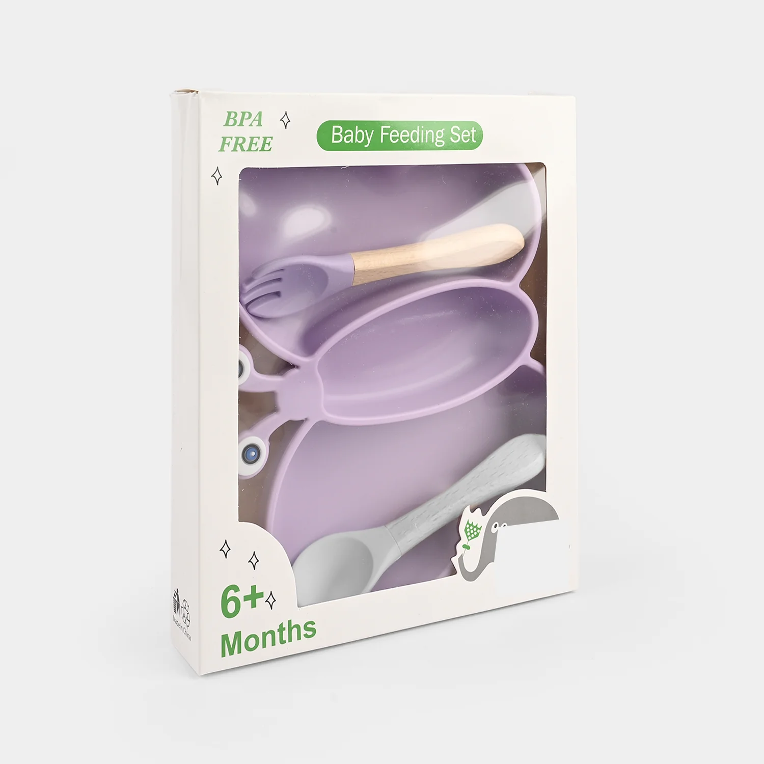 Baby Silicone Plate with Fork & Spoon Set - Image 3