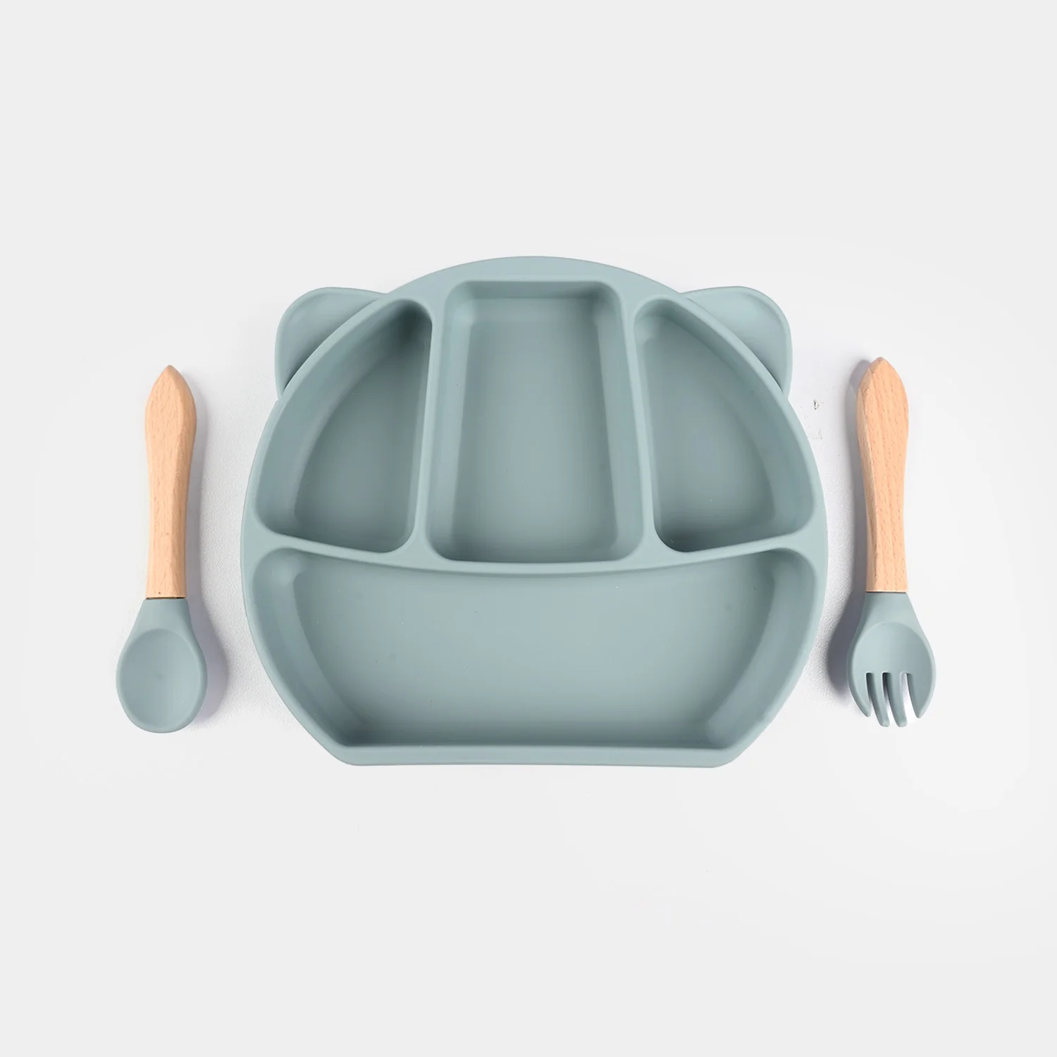 Baby Silicone Feeding Bowl with Spoons Set - Image 2