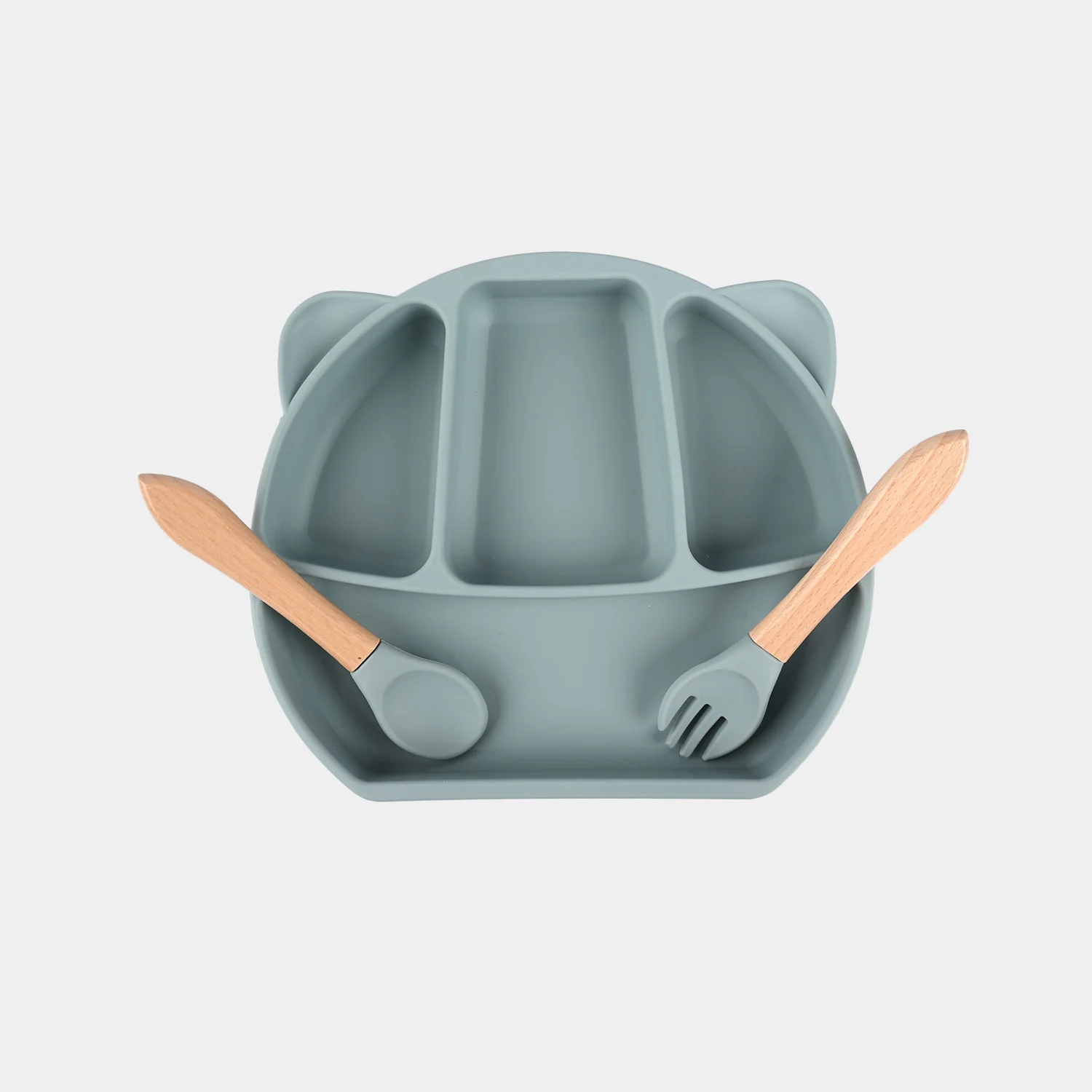 Baby Silicone Feeding Bowl with Spoons Set - Image 4