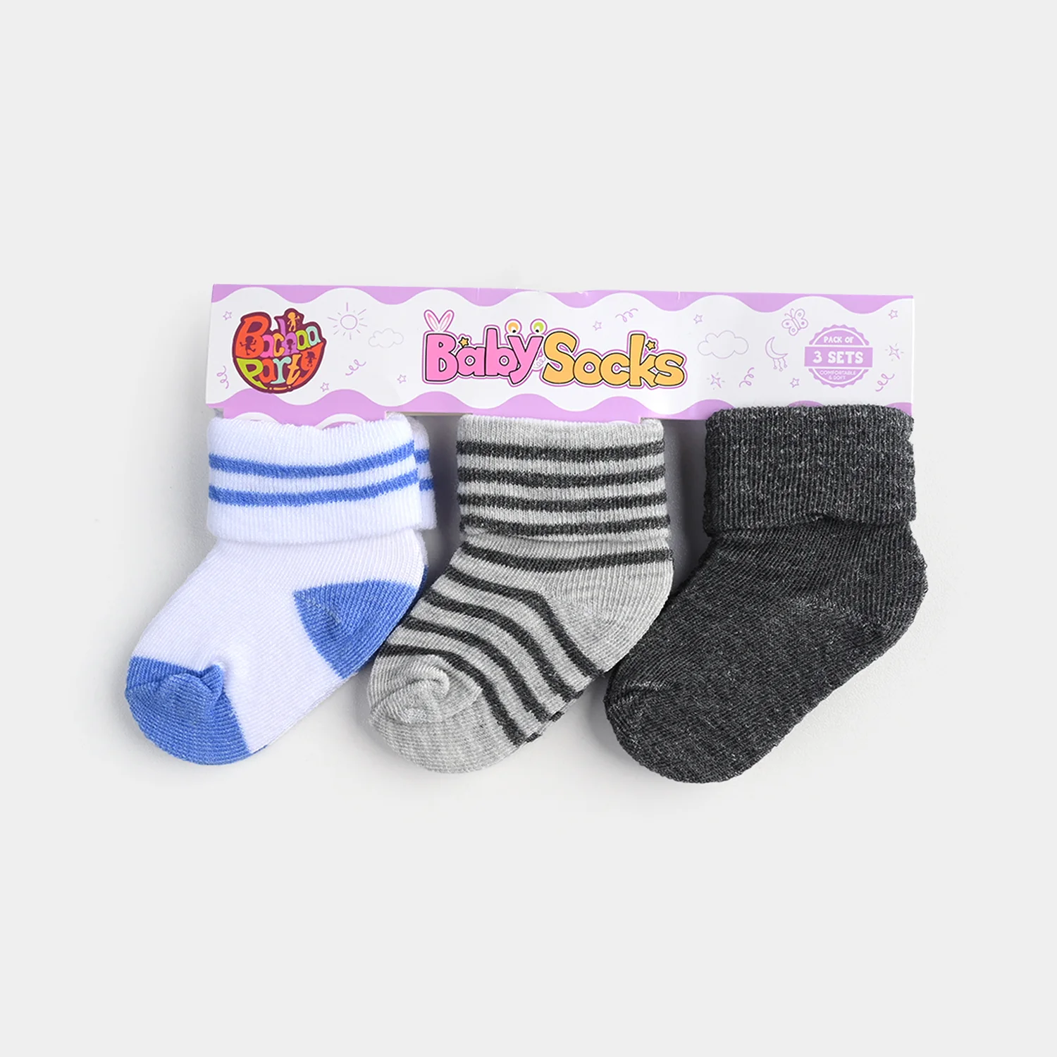 BABY SOCKS PACK OF 3 6-12 |M 10 - Image 2
