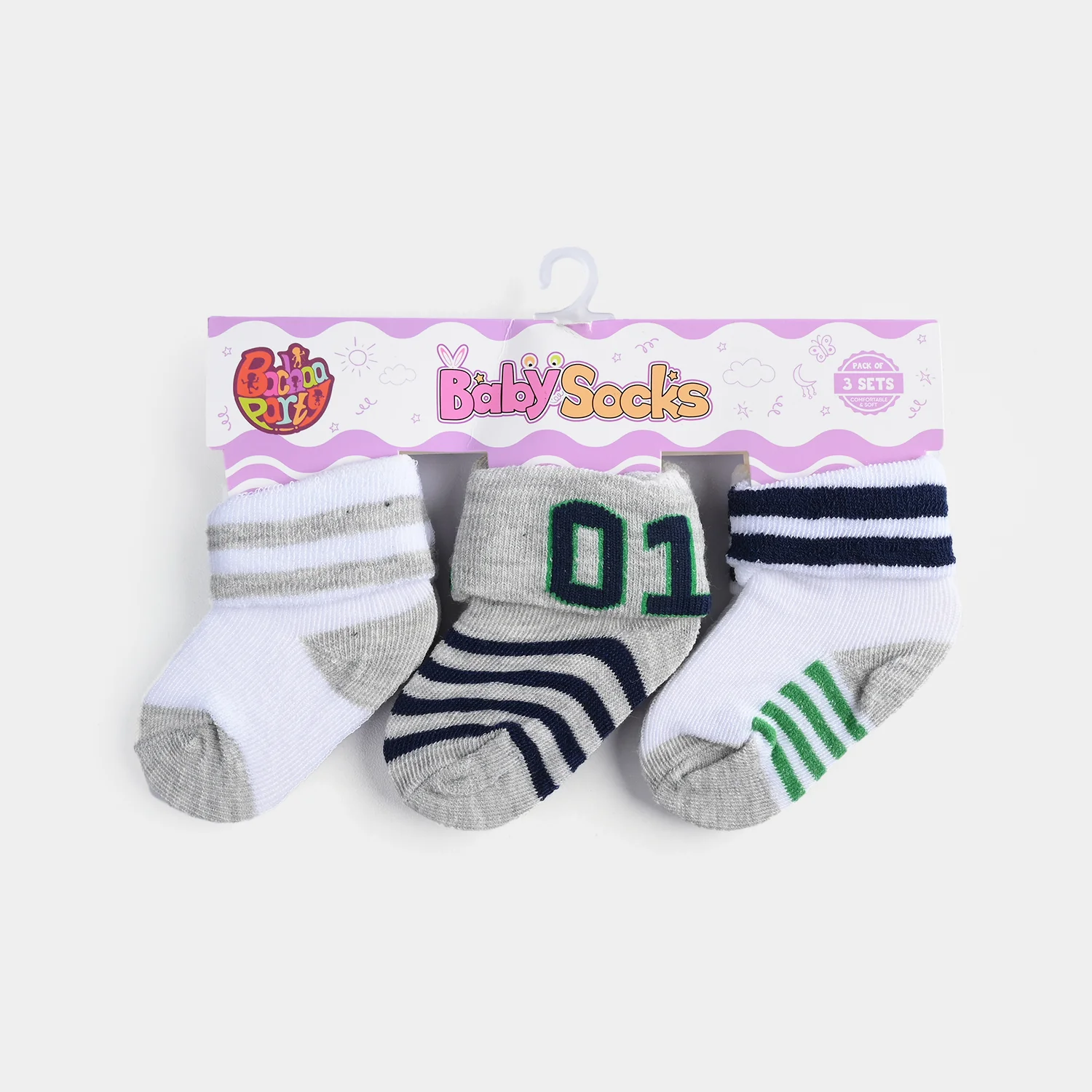 BABY SOCKS PACK OF 3 6-12 |M 15 - Image 2