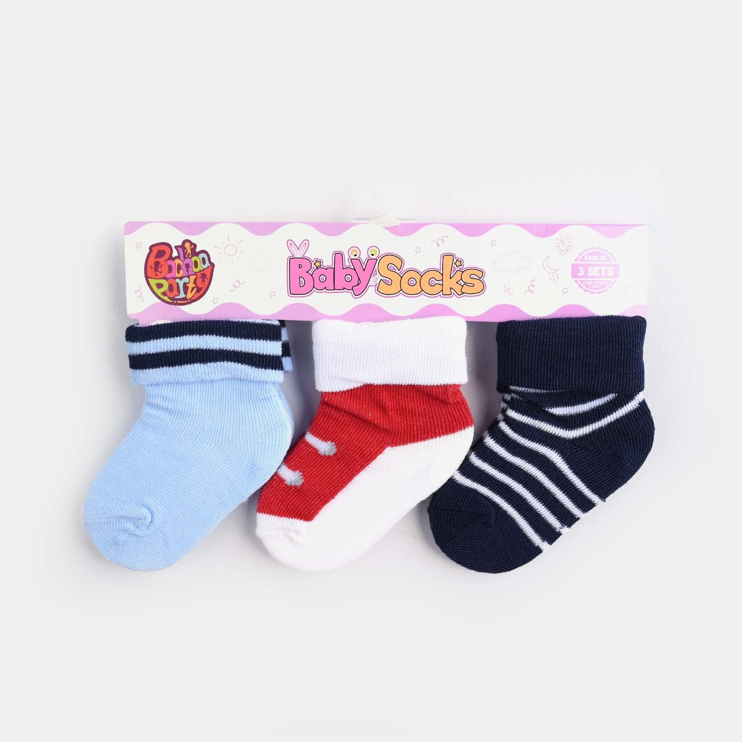 BABY SOCKS PACK OF 3 6-12 |M 4 - Image 2