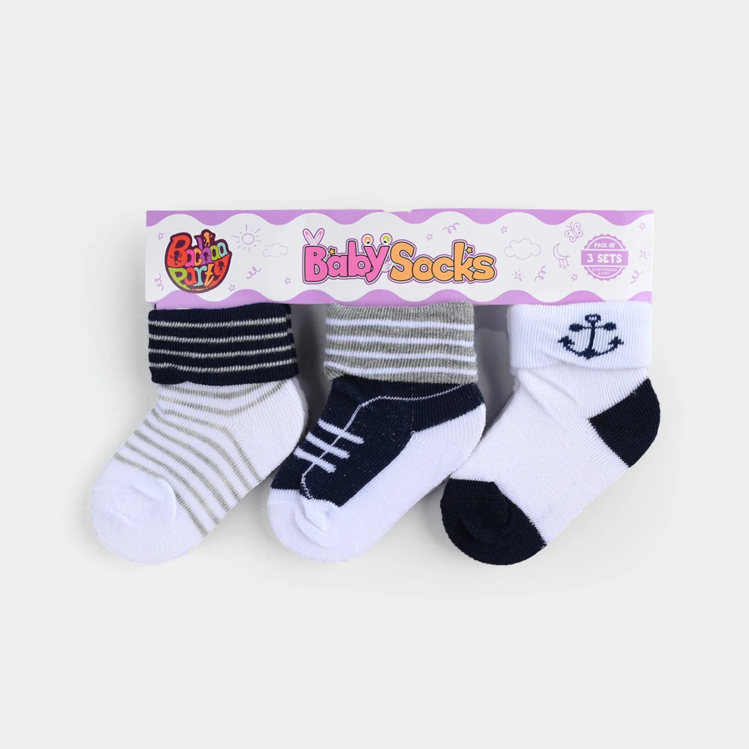 BABY SOCKS PACK OF 3 6-12 |M 51 - Image 2