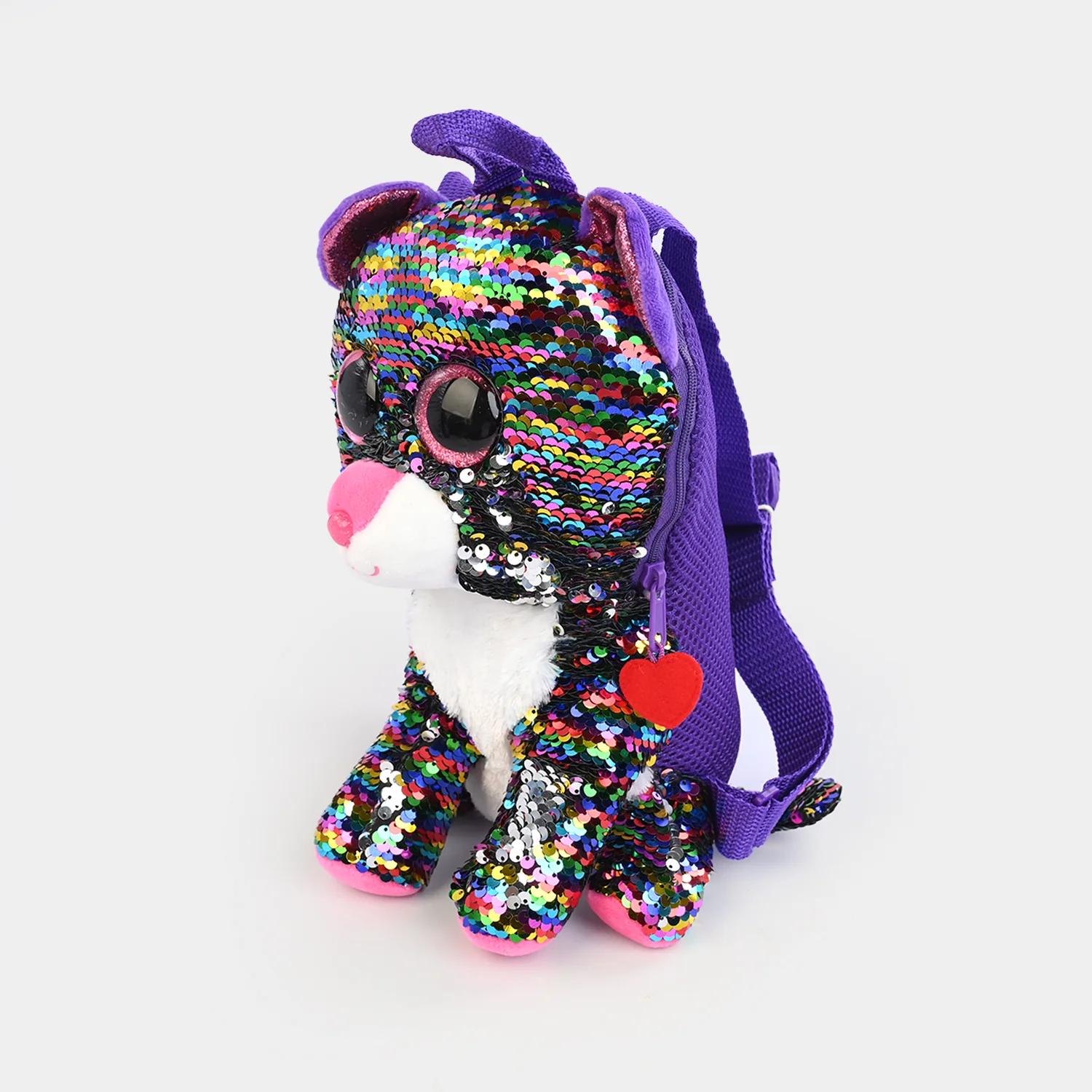 Rainbow Sequin Plush Backpack