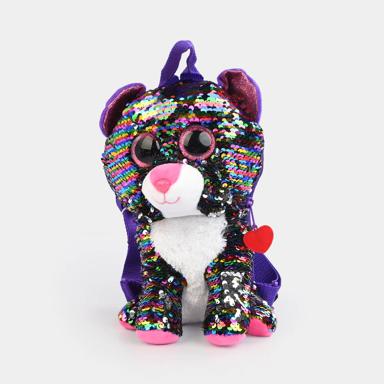 Rainbow Sequin Plush Backpack - Image 2