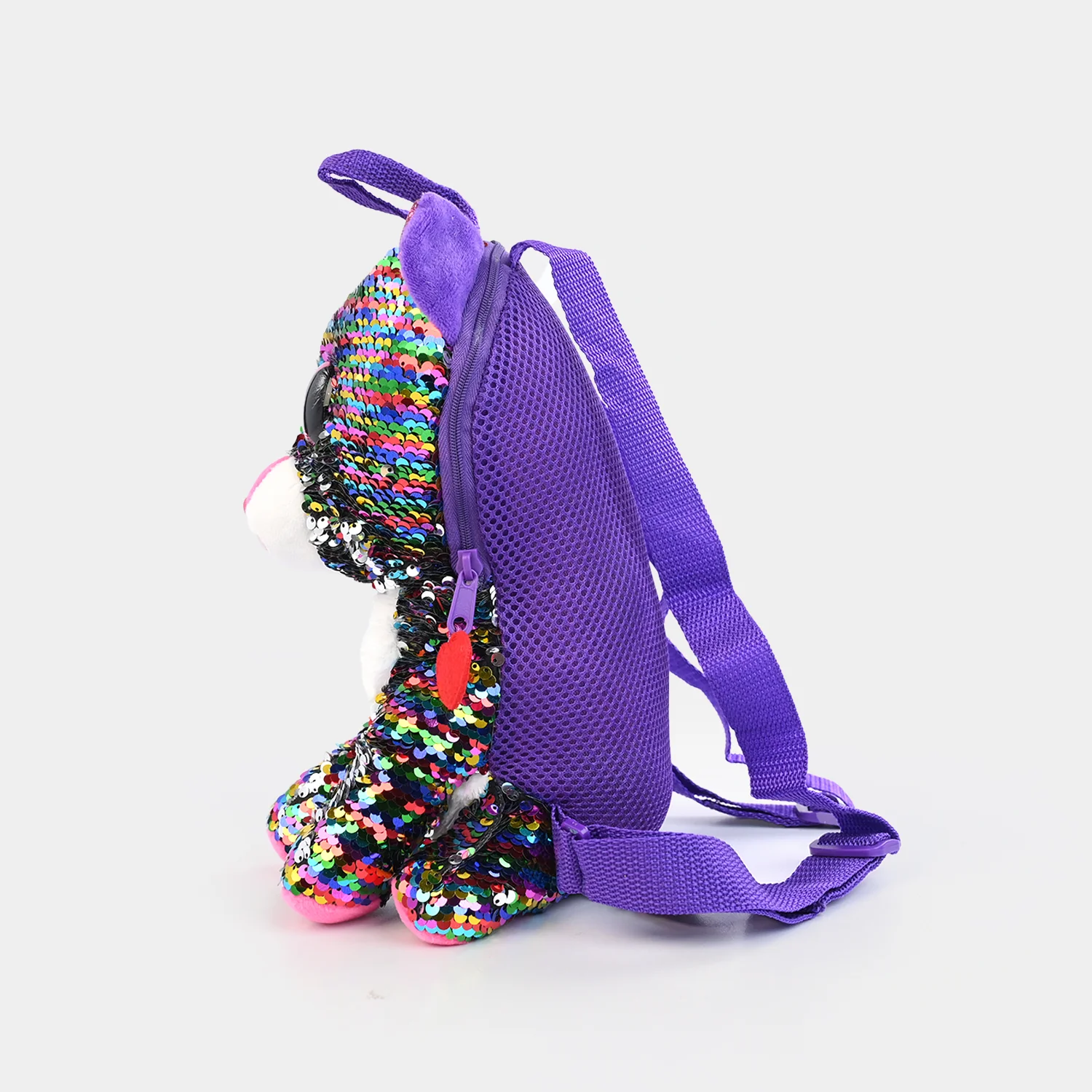 Rainbow Sequin Plush Backpack - Image 3