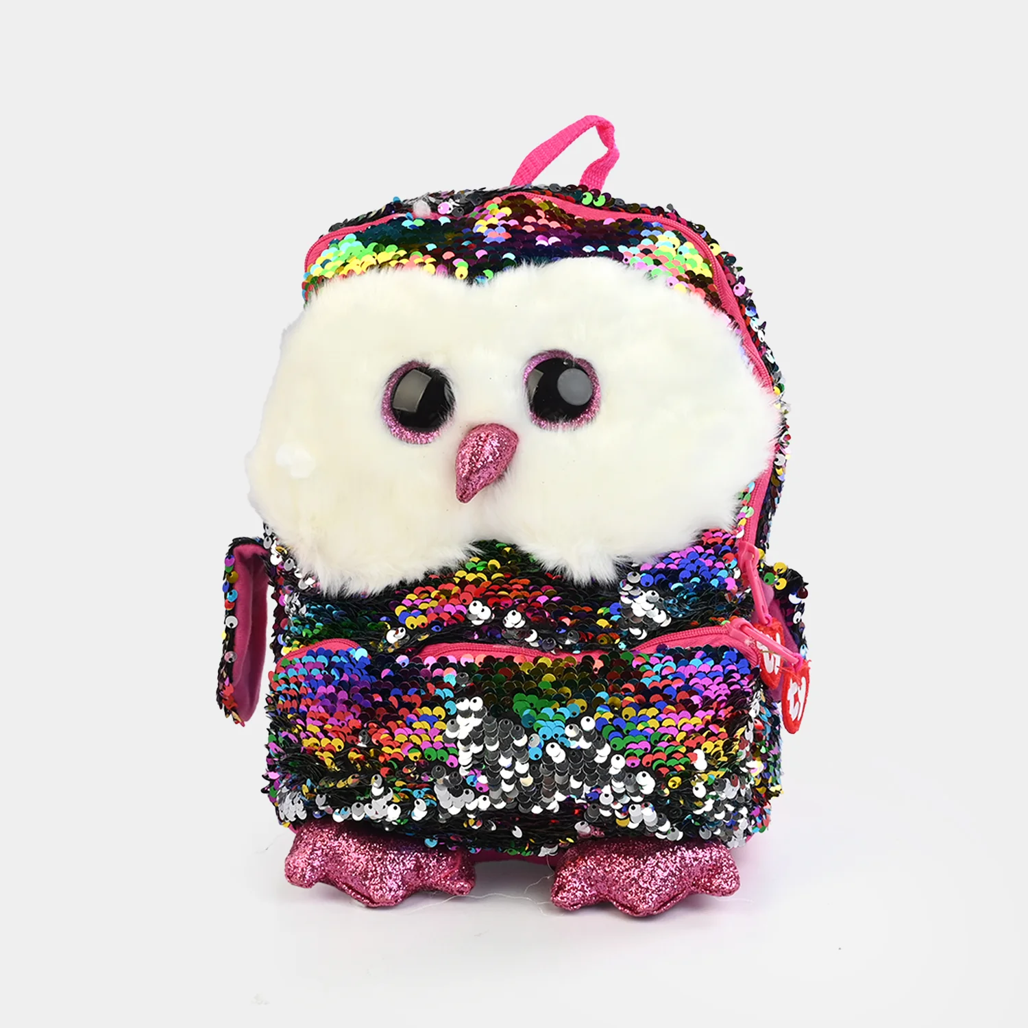 Rainbow Sequin Plush Backpack - Image 4