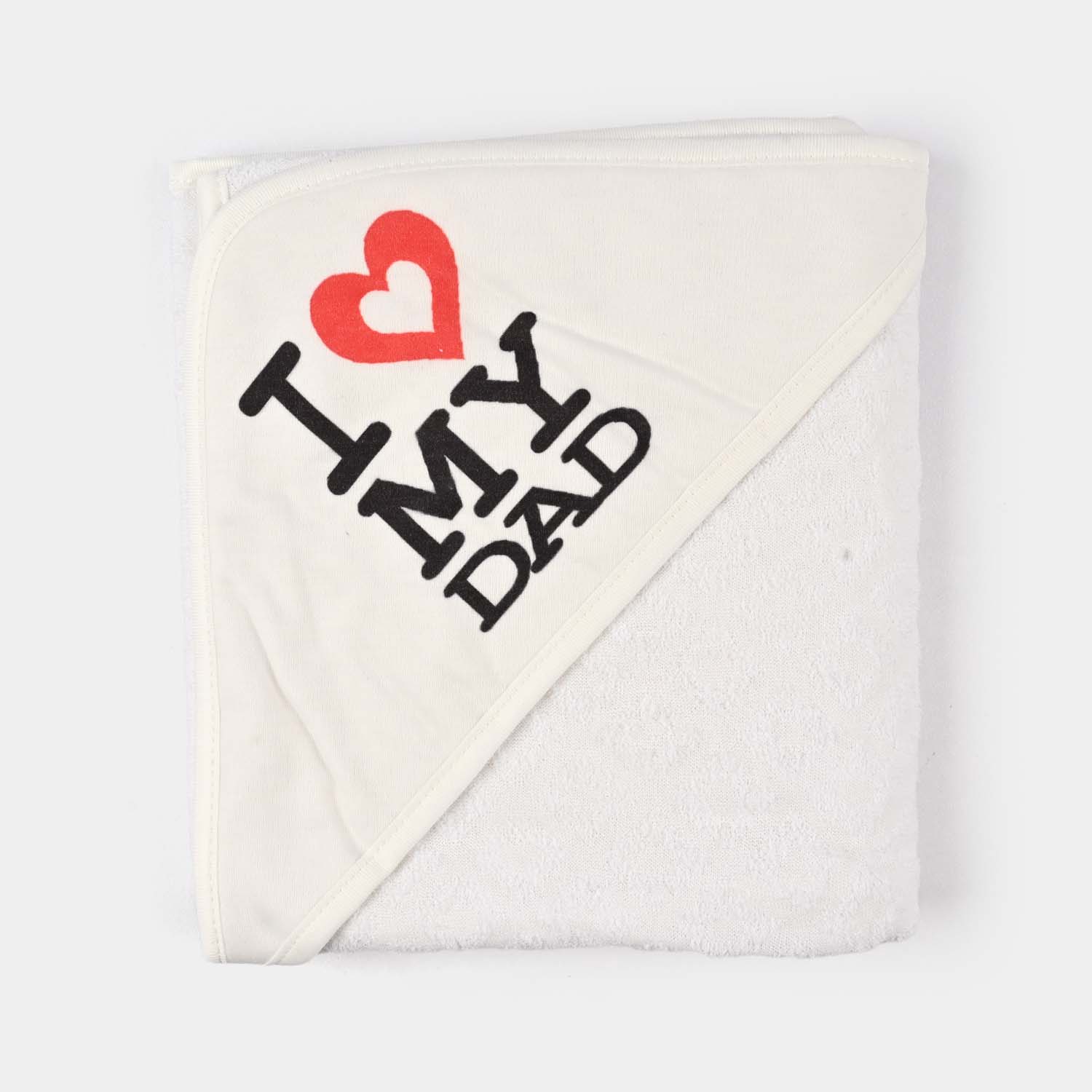 Bath Towel White Print I Love My Dad - Image 3