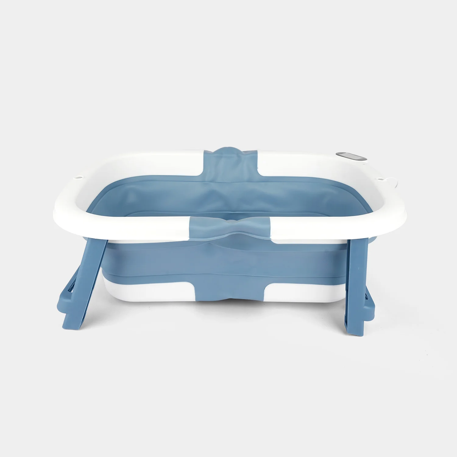 Foldable Baby Bath Tub with Thermometer | 8180-Blue - Image 8